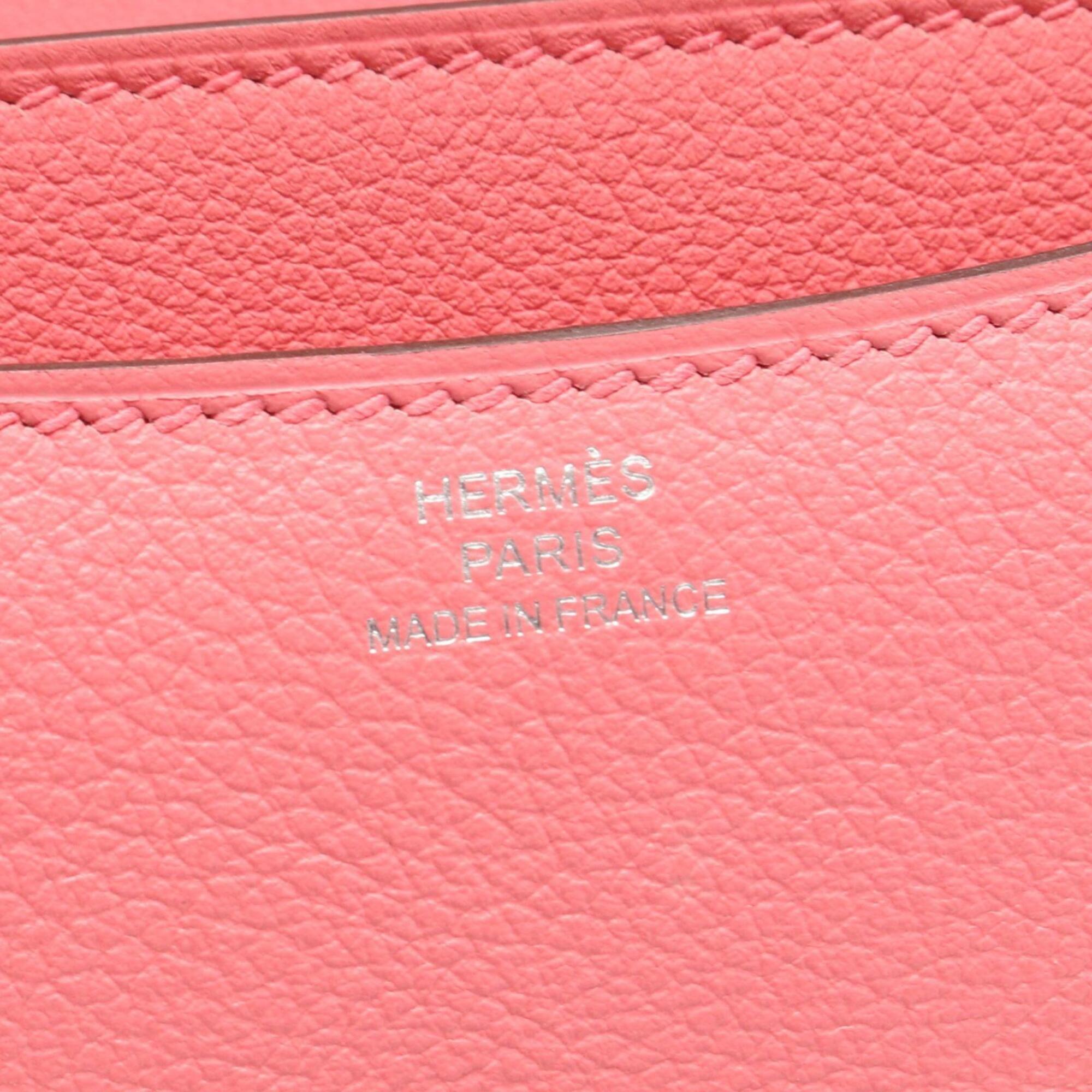 Hermes Pink Leather Handbag Shoulder Bag (Pre-Owned)