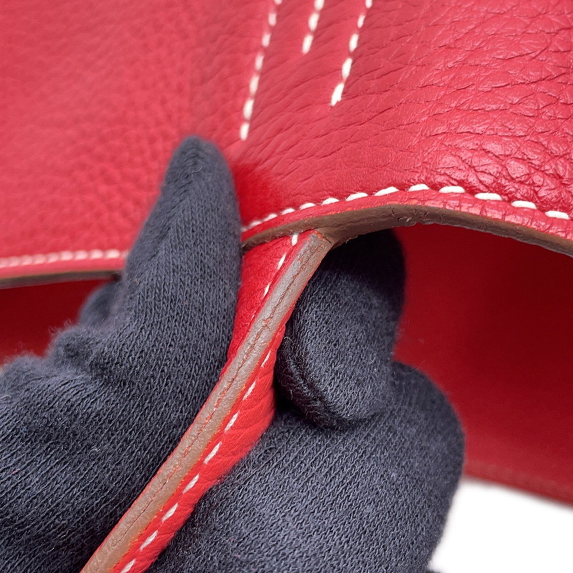 Hermes Bougainvillier Rouge Casaque Taurillon Clemence Leather Tote Bag (Pre-Owned)