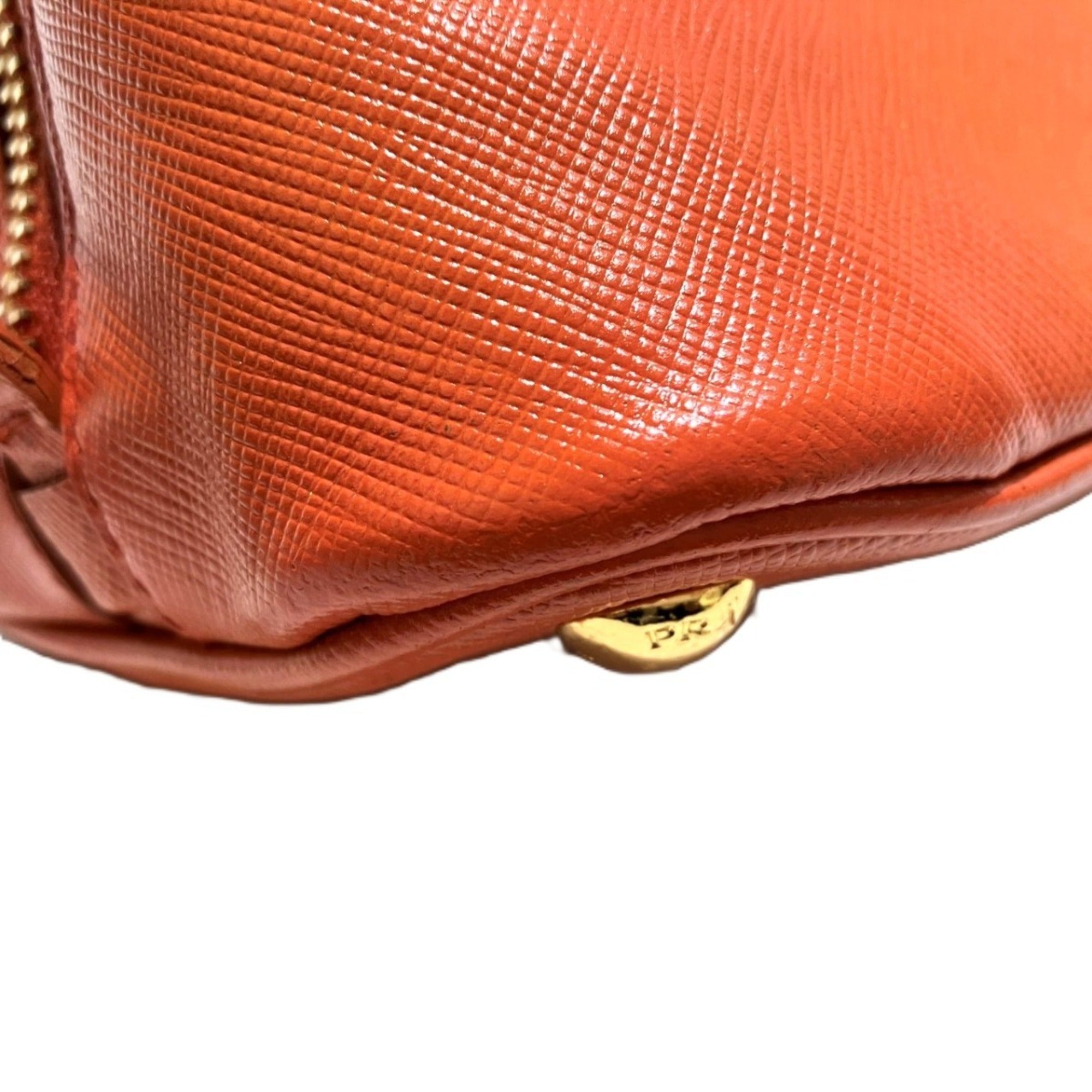 Prada Orange Leather Handbag (Pre-Owned)