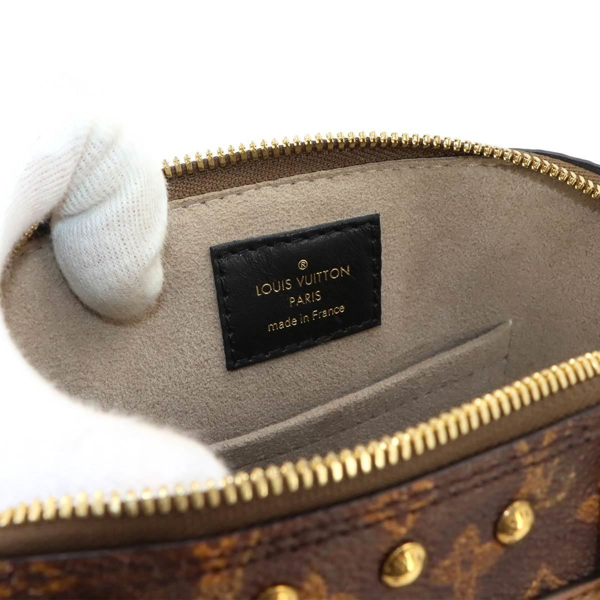 Louis Vuitton Brown Monogram Canvas Leather Handbag (Pre-Owned)