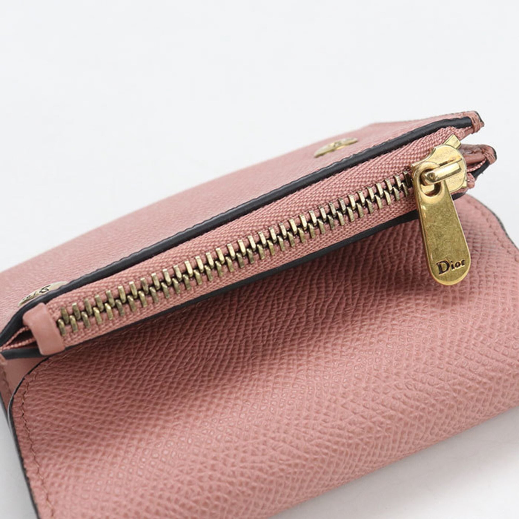 Christian Dior Pink Leather Wallet (Tri-Fold) (Pre-Owned)