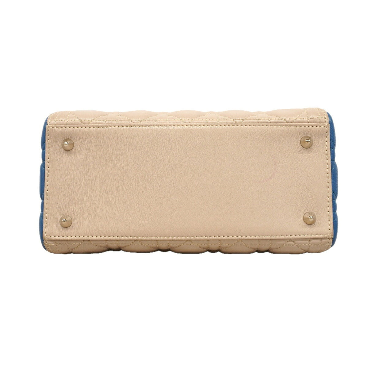 Christian Dior Beige Blue Pink Leather Handbag (Pre-Owned)