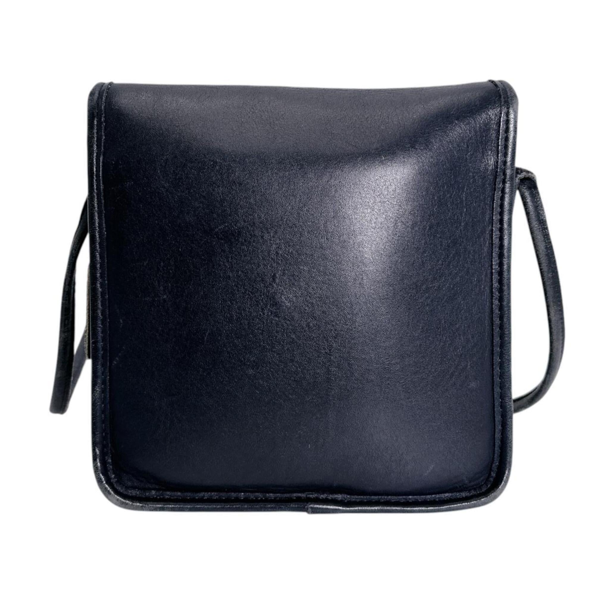 Coach Navy Leather Shoulder Bag (Pre-Owned)