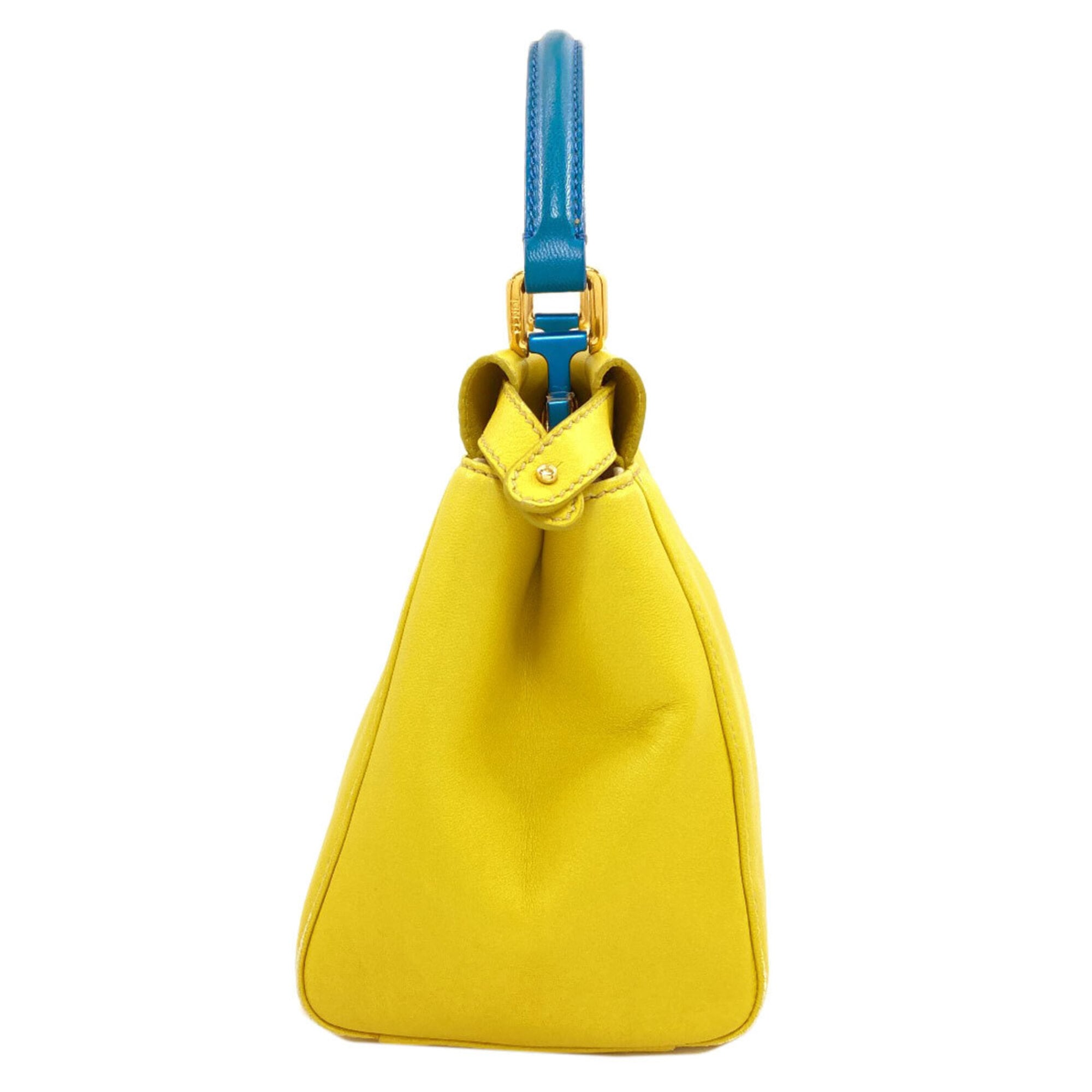 Fendi Blue Yellow Leather Handbag (Pre-Owned)