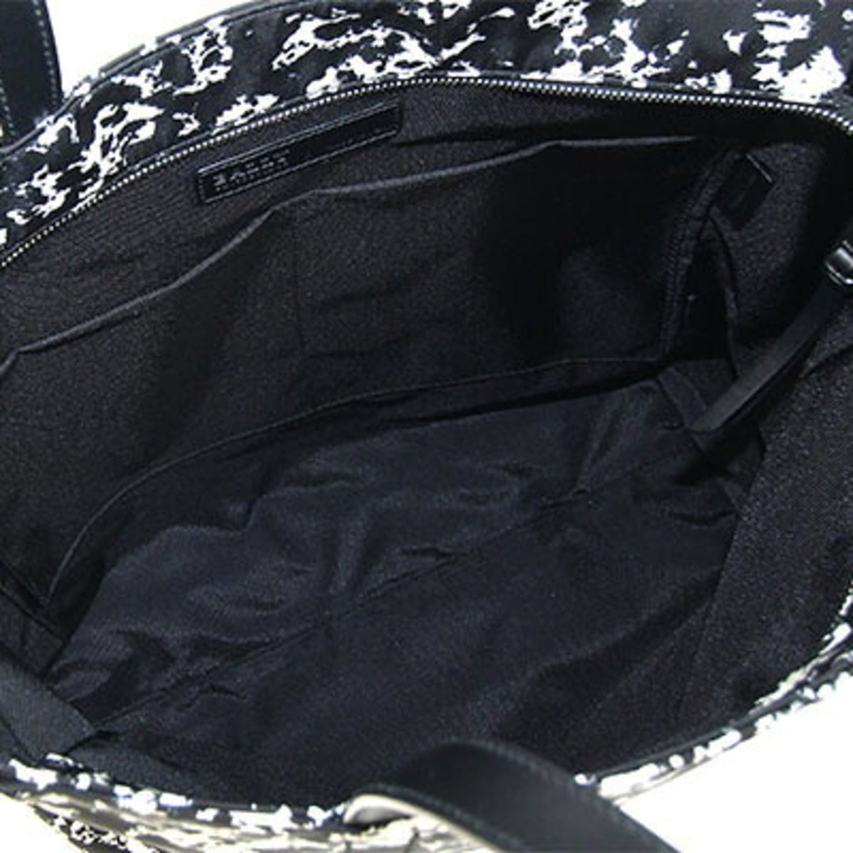 Bally Black White Nylon Canvas Leather Tote Bag (Pre-Owned)