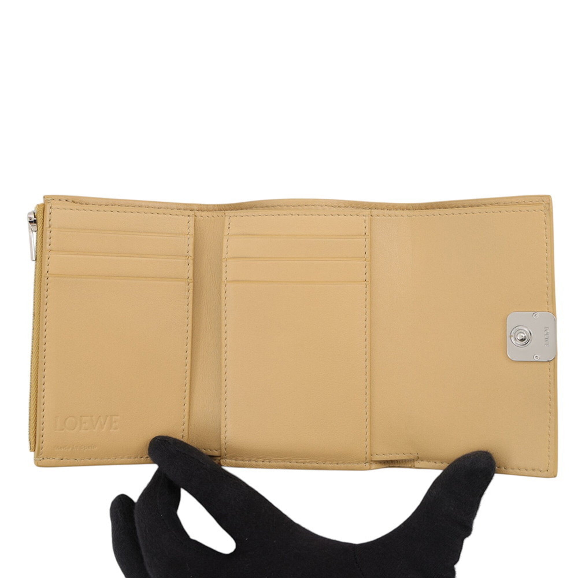 Loewe Beige Leather Wallet (Tri-Fold) (Pre-Owned)