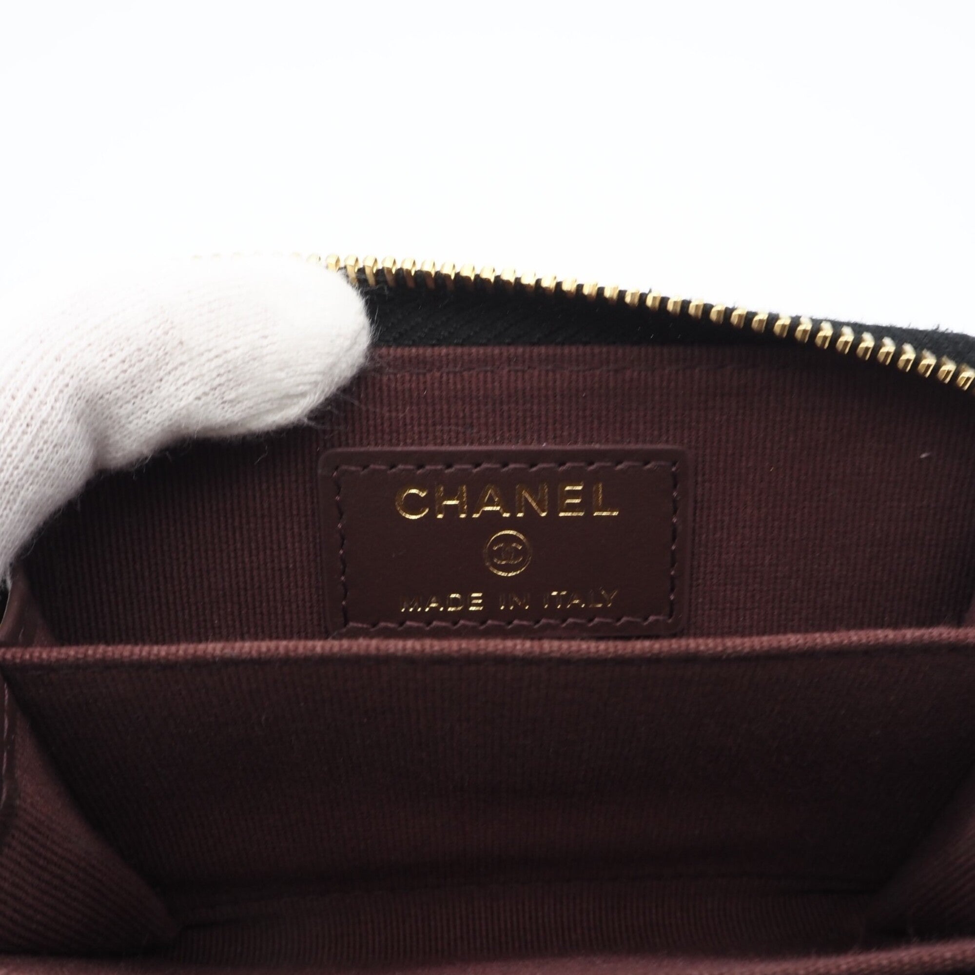 Chanel Black Grained Calfskin Coin Purse/Coin Case (Pre-Owned)