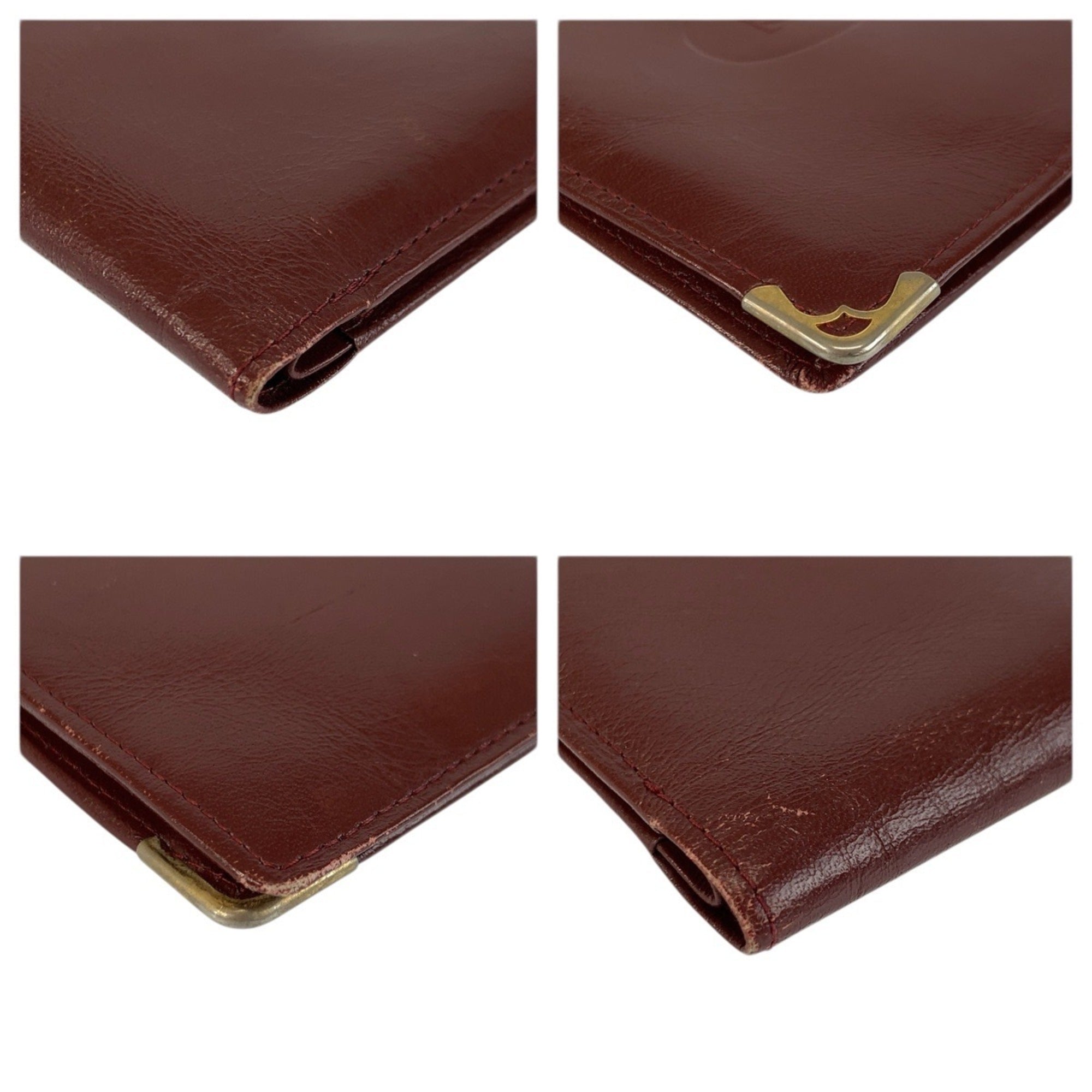 Cartier Bordeaux Leather Bill Wallet (Bi-Fold) (Pre-Owned)