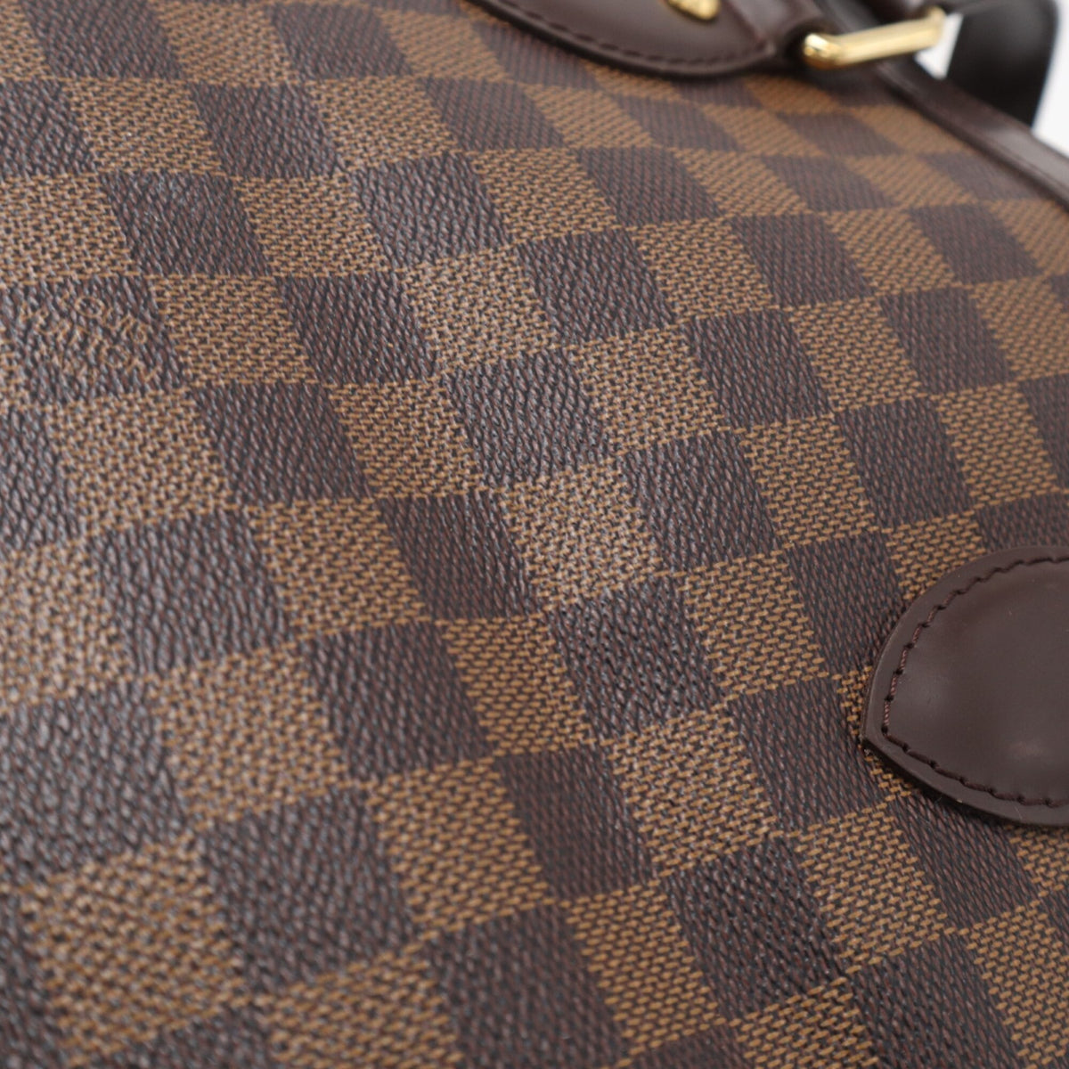 Louis Vuitton Beige Brown Damier Canvas Leather Coated Canvas Handbag (Pre-Owned)