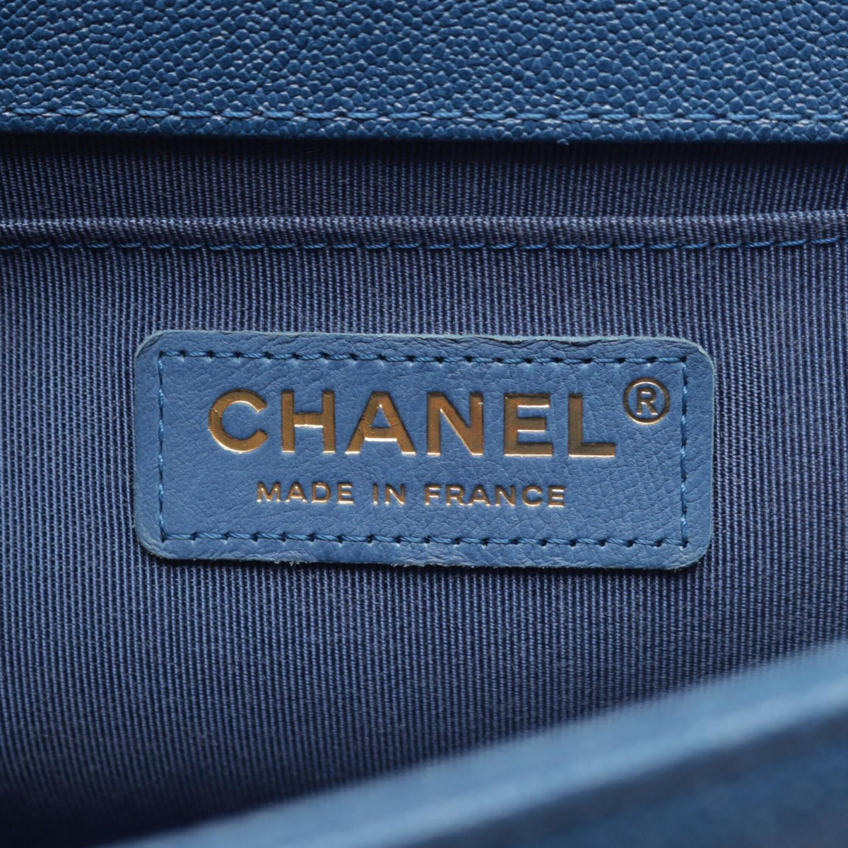Chanel Blue Grained Calfskin Handbag Shoulder Bag (Pre-Owned)