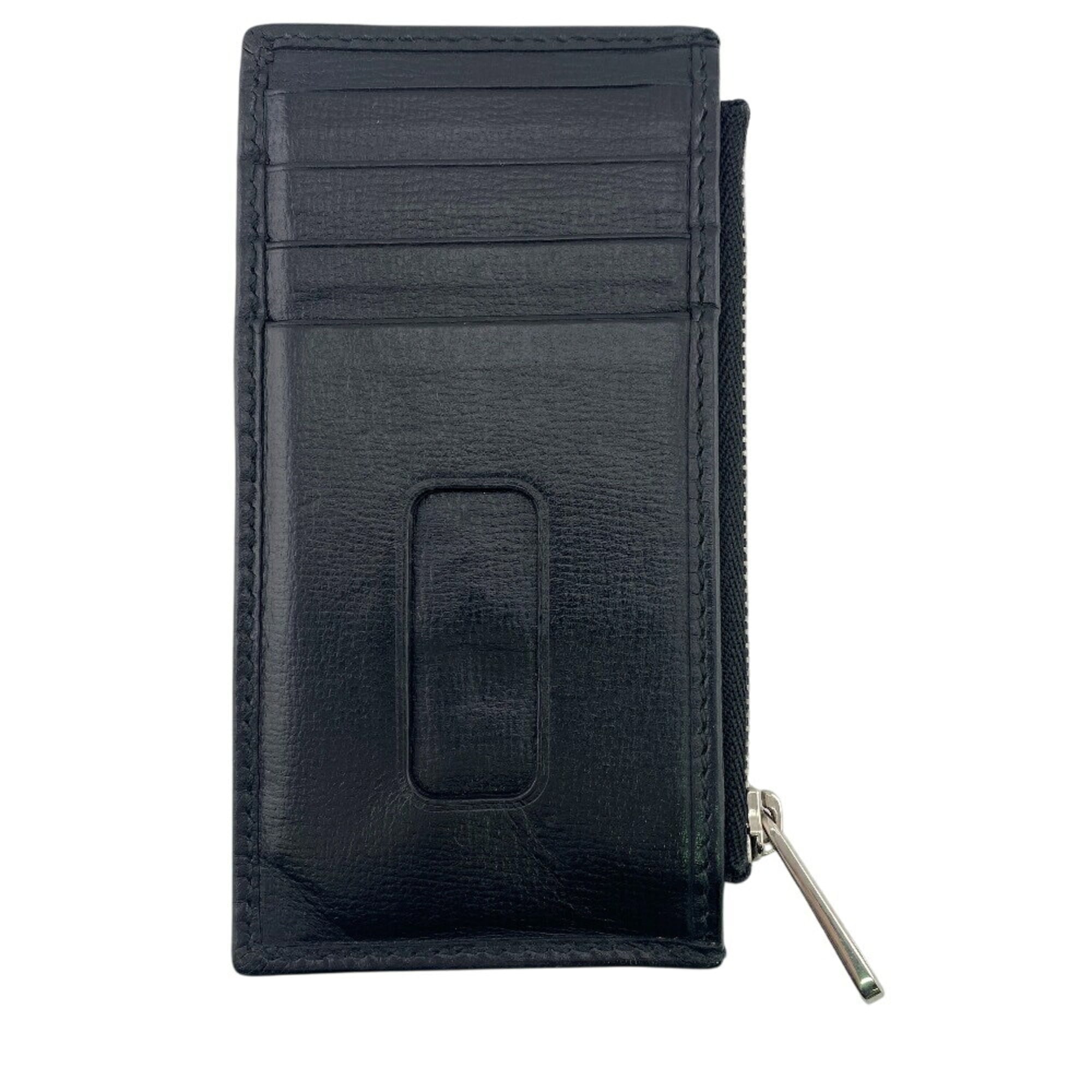 Gucci Gg Supreme Black Leather Long Wallet (Bi-Fold) (Pre-Owned)
