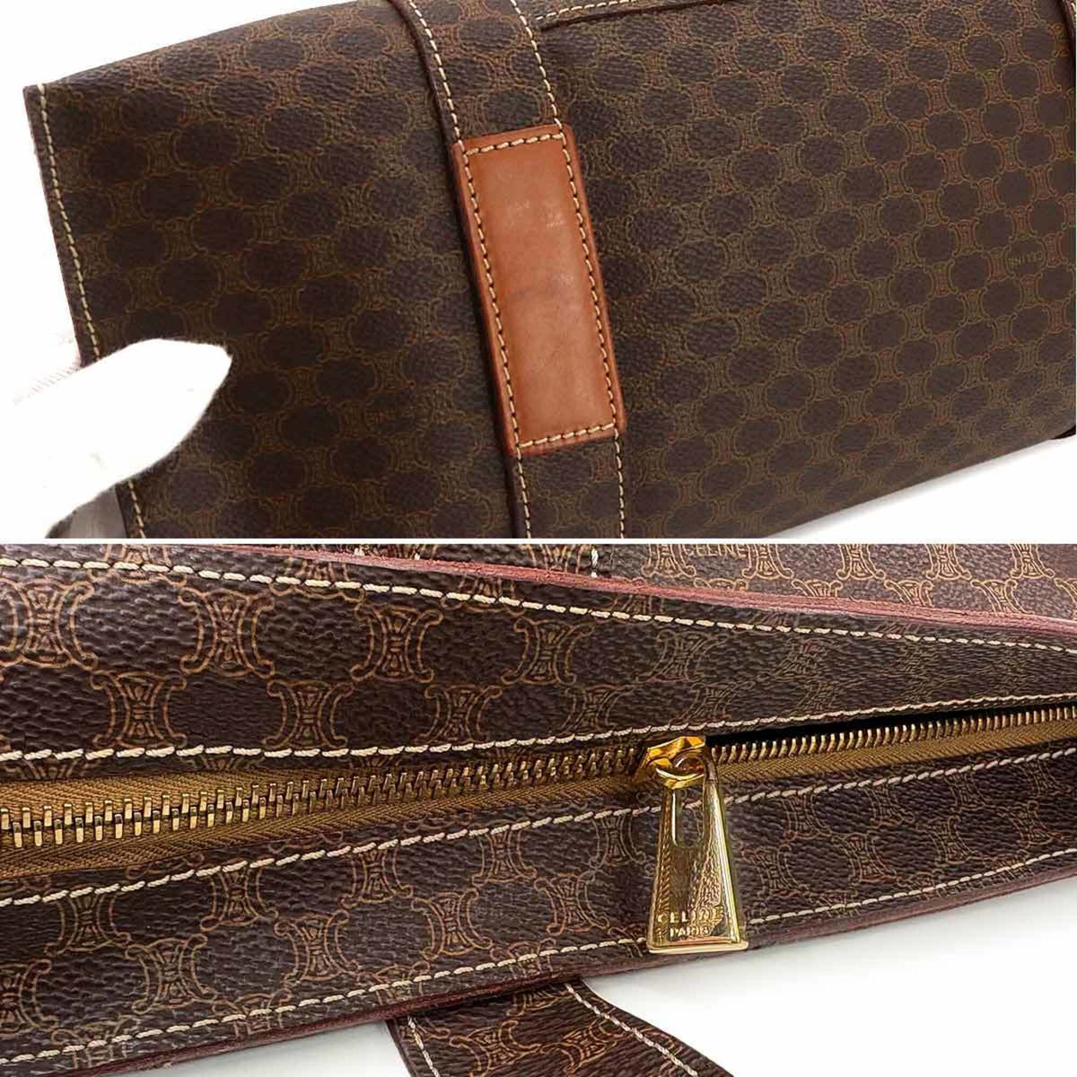 Celine Macadam Brown Pvc Leather Handbag Tote Bag (Pre-Owned)