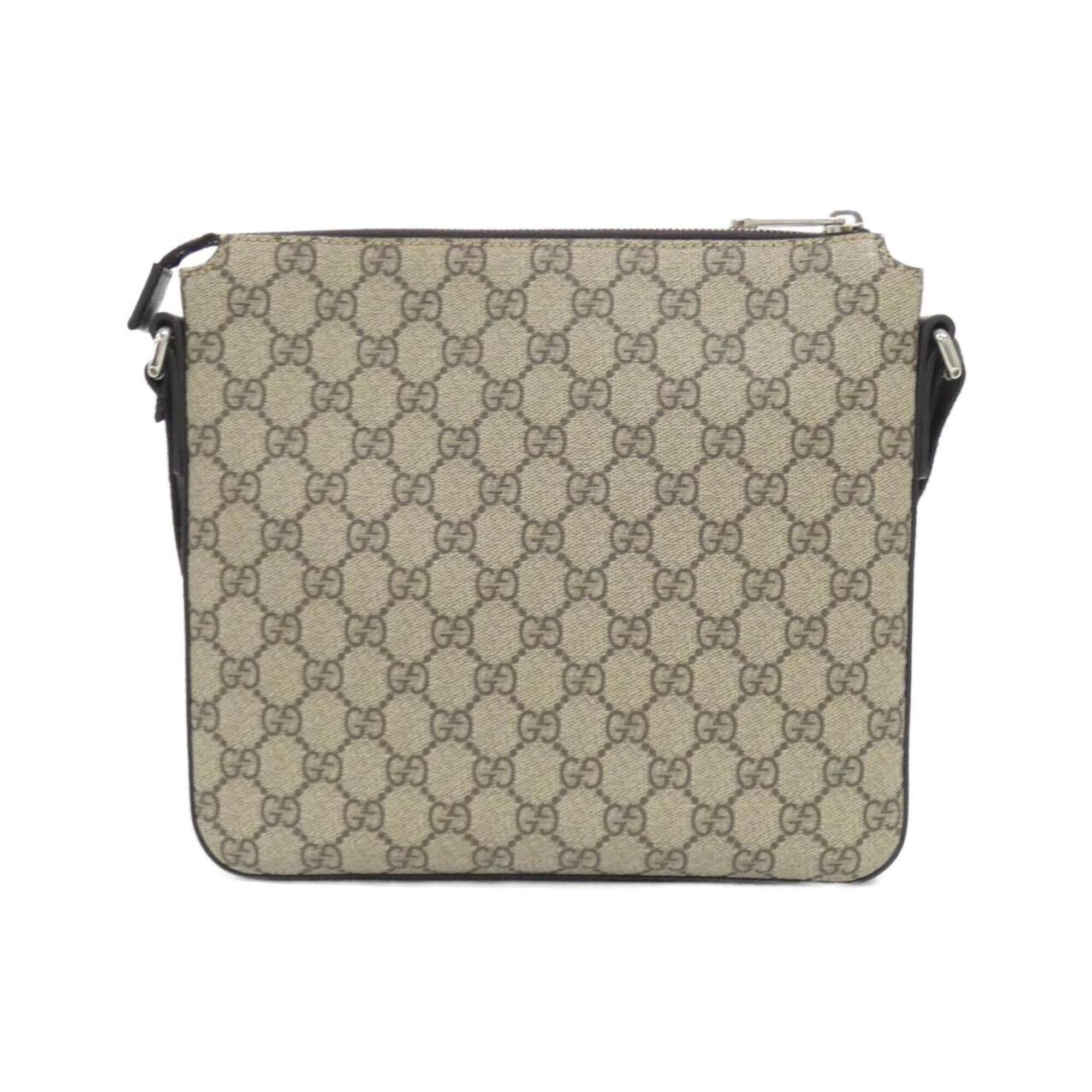 Gucci Beige Brown Gg Supreme Canvas Shoulder Bag (Pre-Owned)