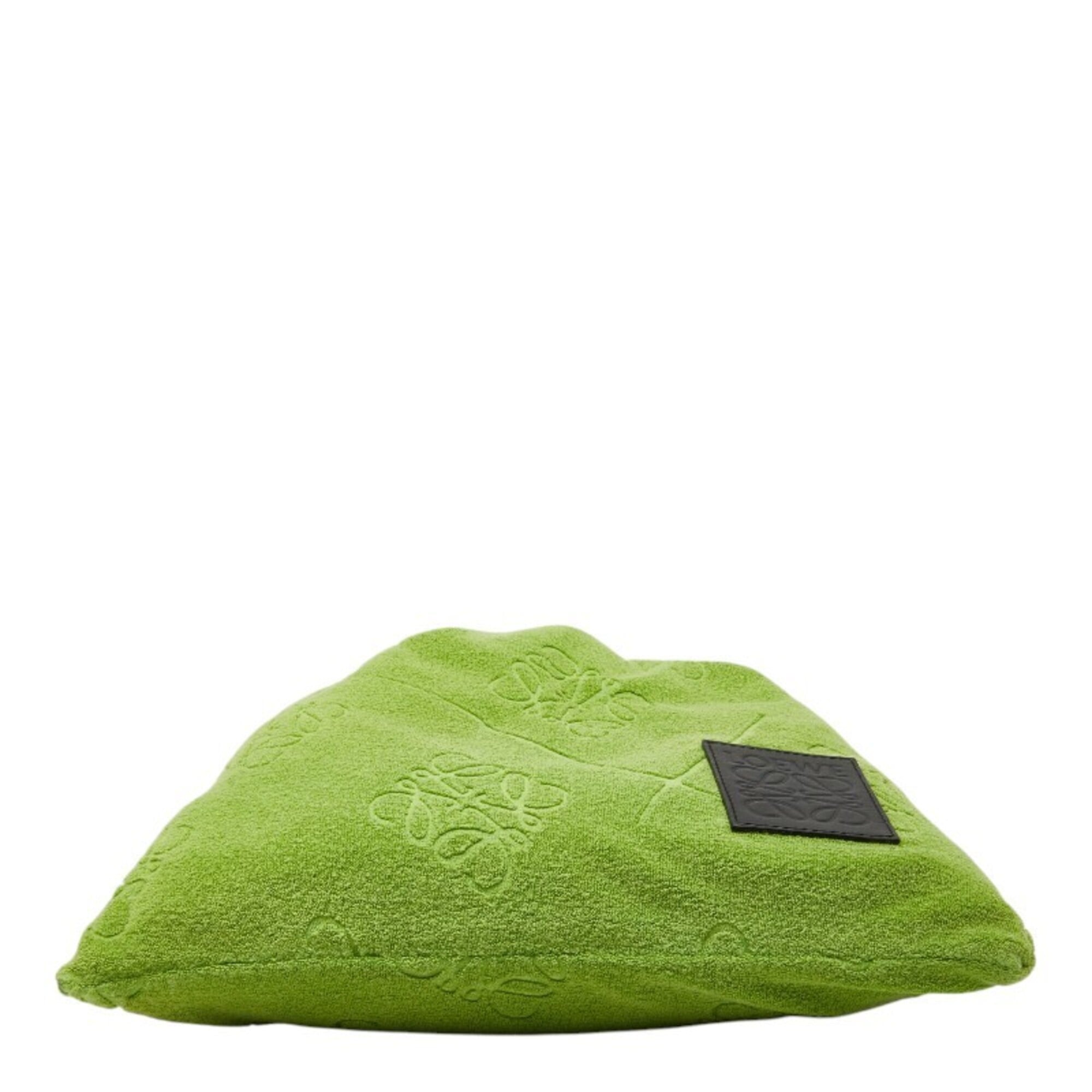 Loewe Green Pile Fabric Leather Pouch (Pre-Owned)