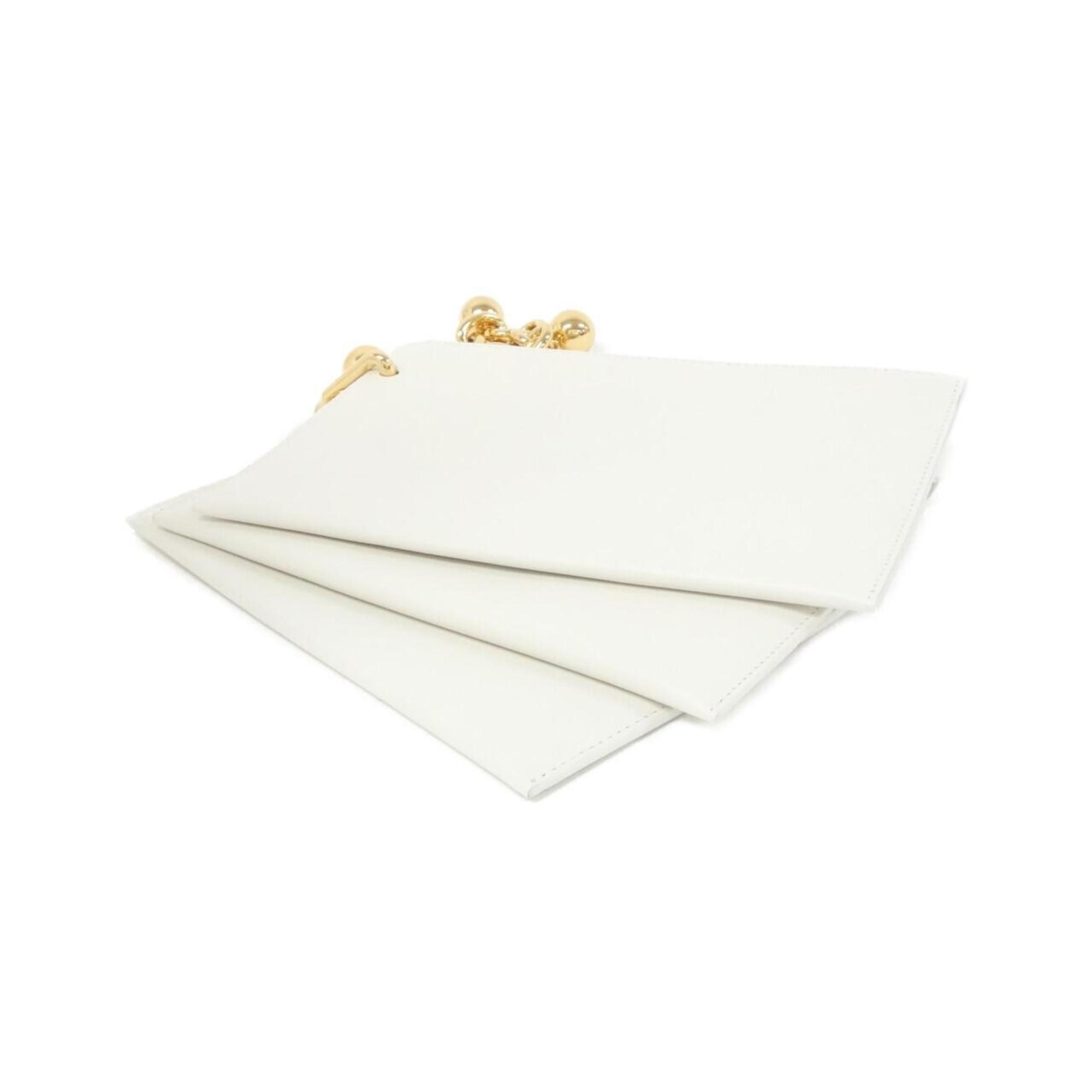 Bottega Veneta White Leather Pouch (Pre-Owned)