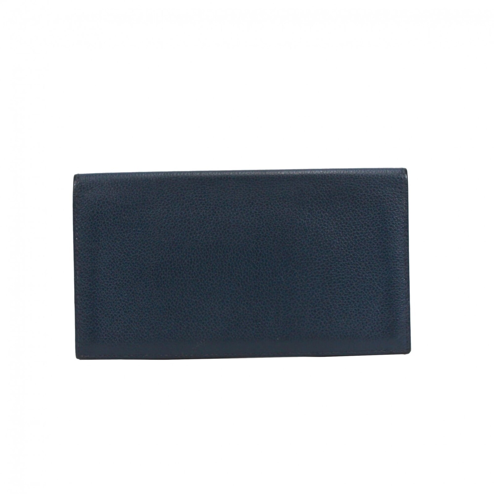 Hermes Navy Evercalf Leather Long Wallet (Bi-Fold) (Pre-Owned)
