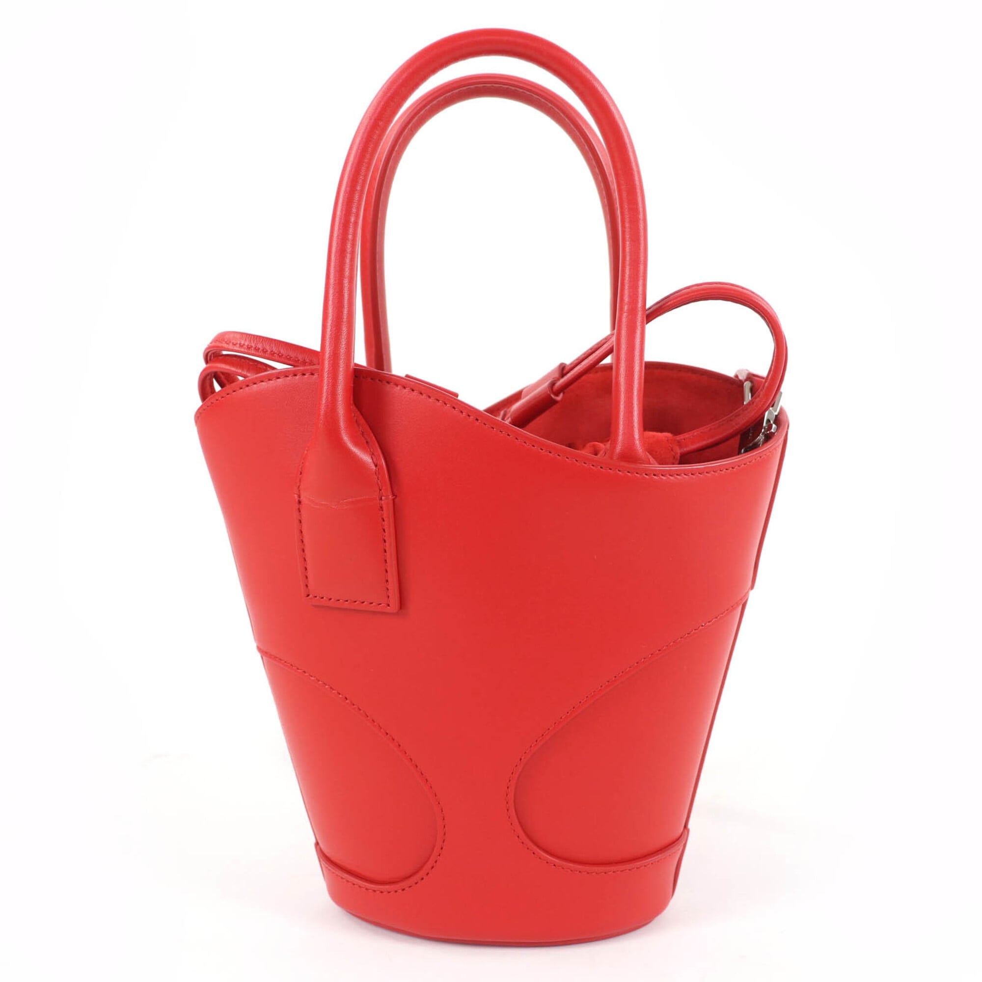 Salvatore Ferragamo Red Color Leather Handbag Shoulder Bag (Pre-Owned)