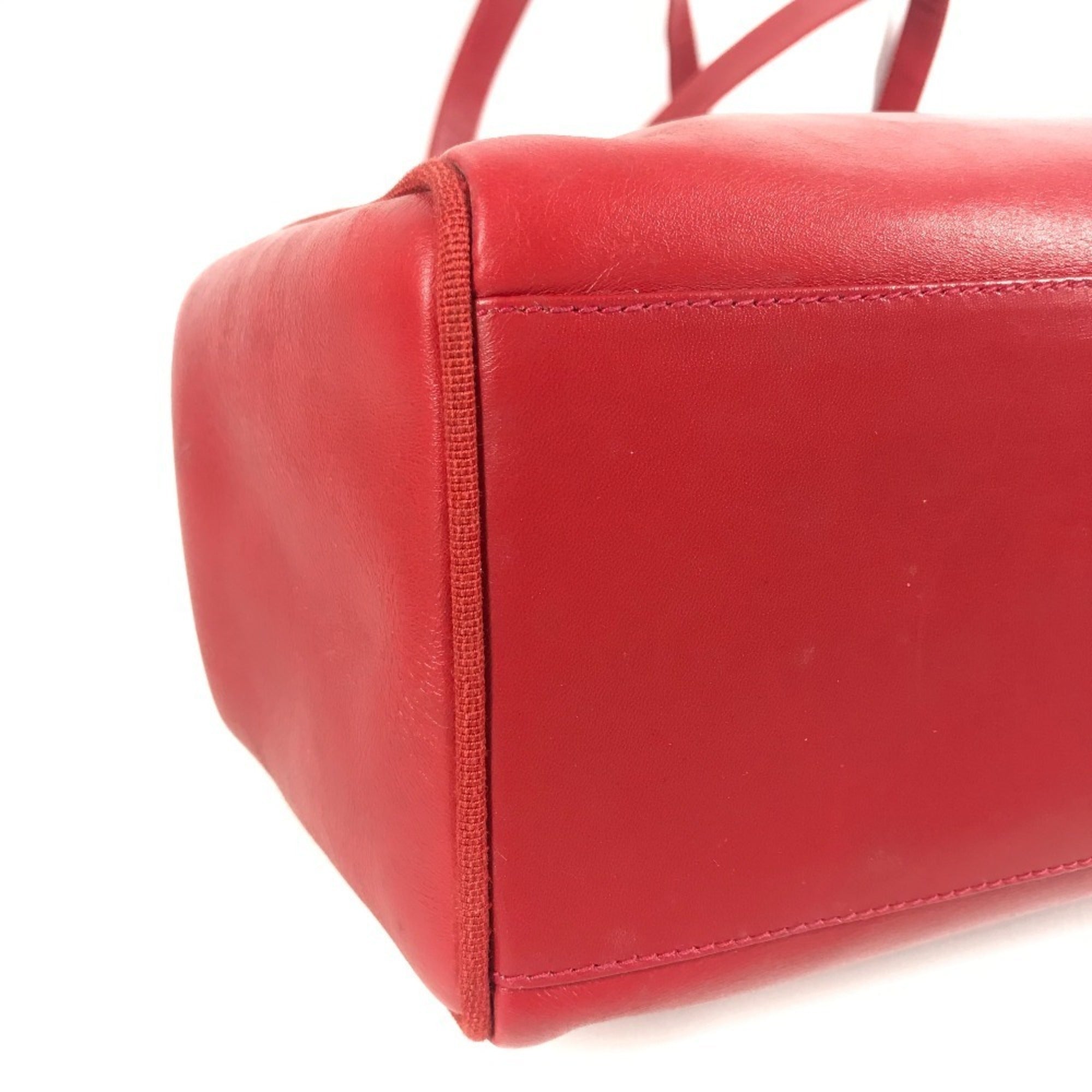 Salvatore Ferragamo Vara Red Color Leather Shoulder Bag Tote Bag (Pre-Owned)