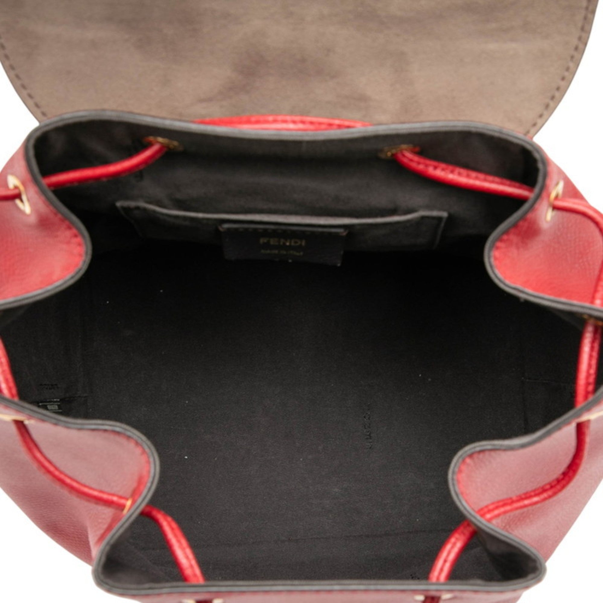 Fendi Red Color Leather Backpack (Pre-Owned)