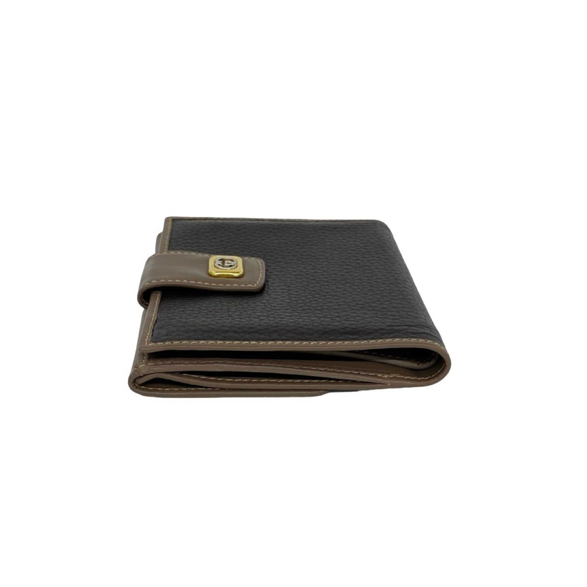 Gucci Black Brown Leather Wallet (Bi-Fold) (Pre-Owned)