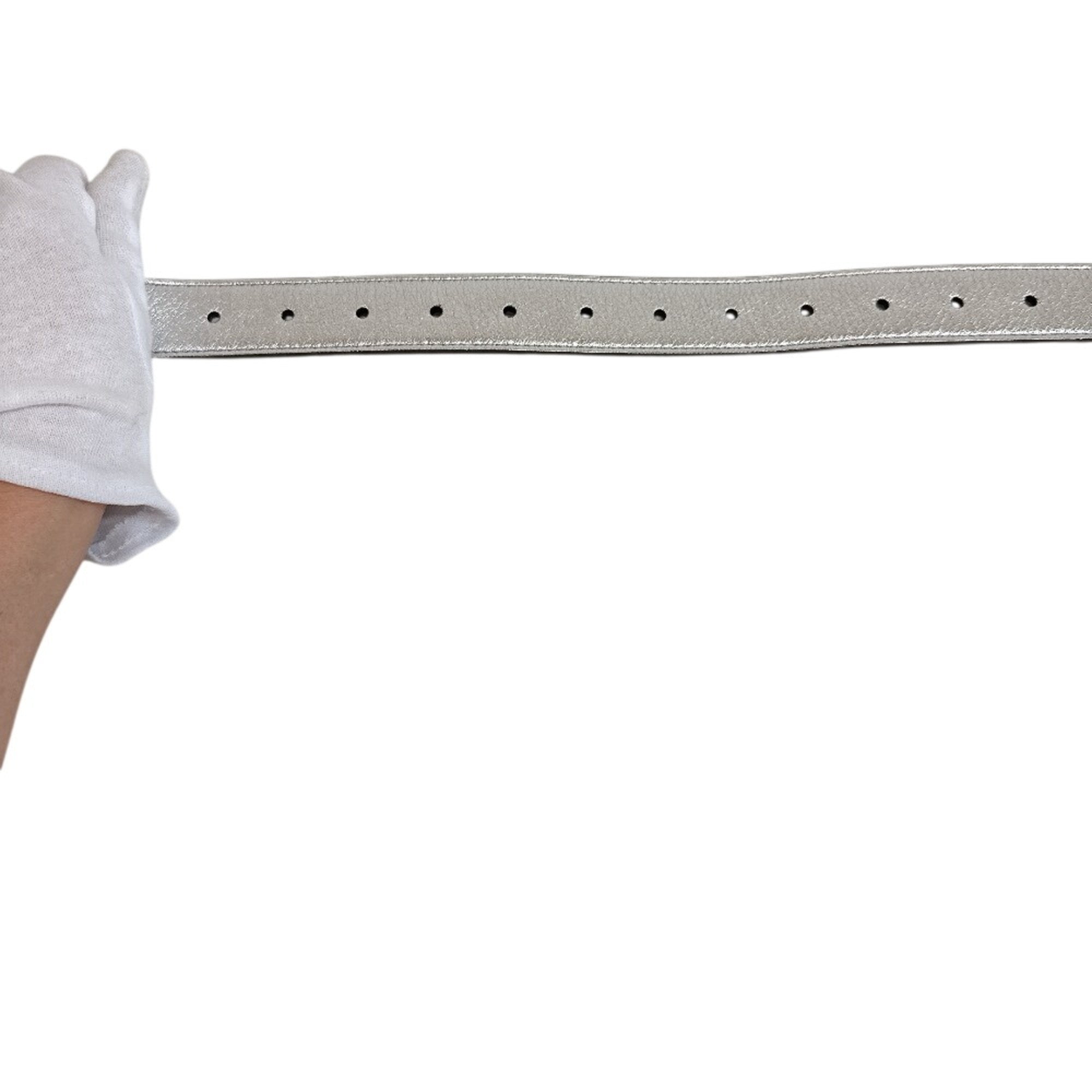 Fendi Silver Leather Fanny Pack (Pre-Owned)