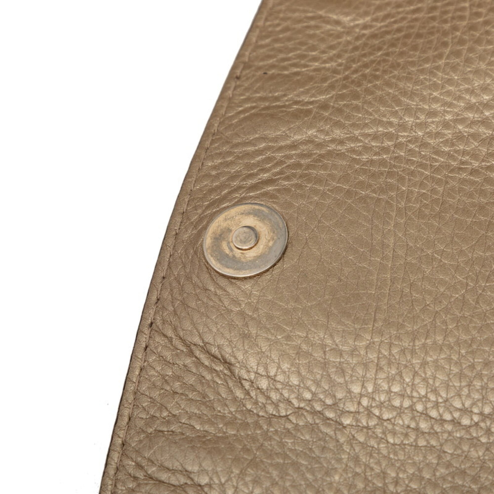 Gucci Beige Gold Canvas Leather Handbag Shoulder Bag (Pre-Owned)