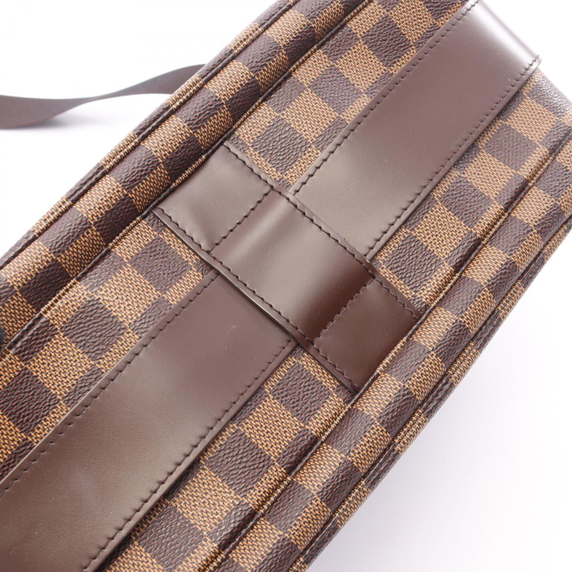 Louis Vuitton Brown Coated Canvas Leather Handbag Shoulder Bag (Pre-Owned)