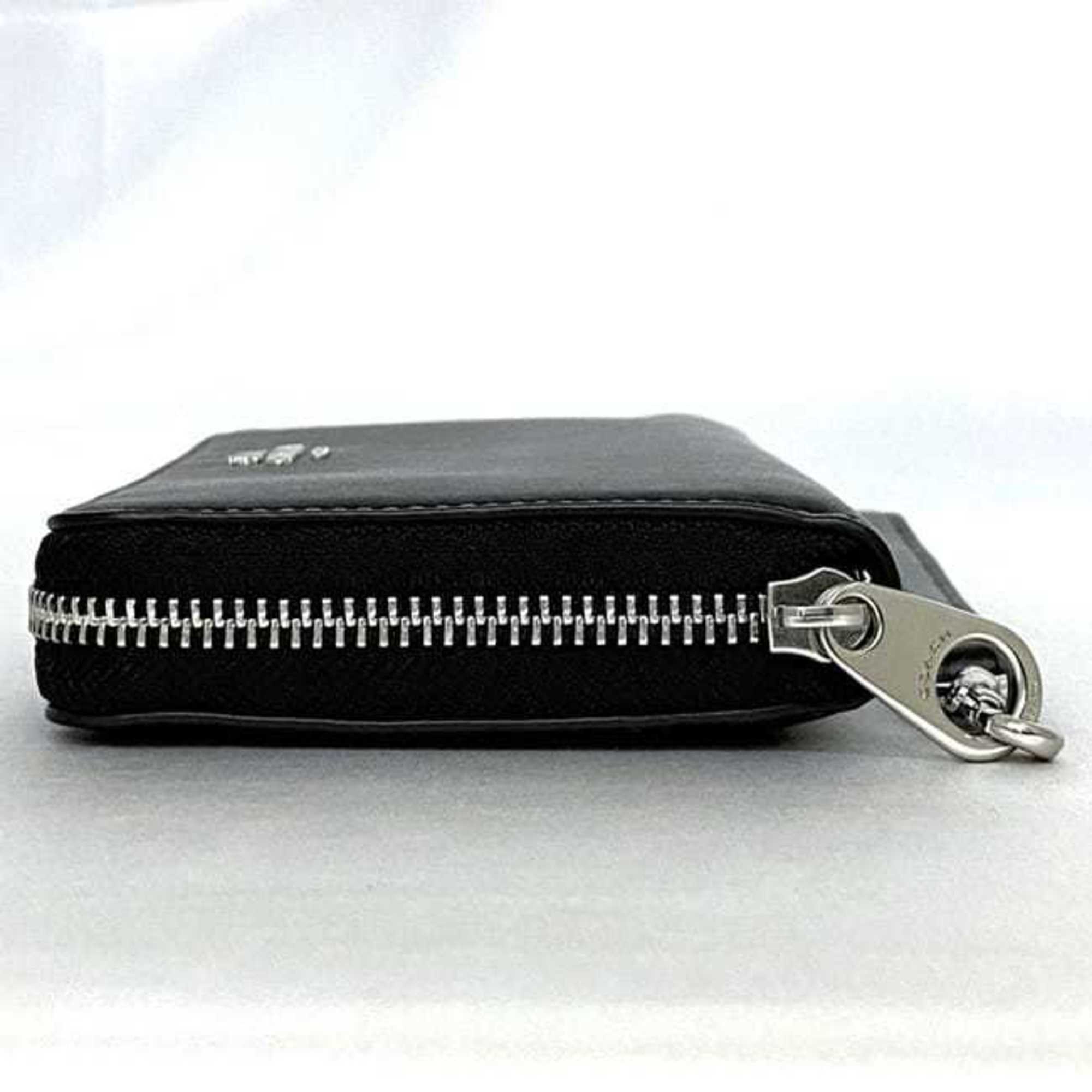 Coach Black Leather Long Wallet (Bi-Fold) (Pre-Owned)