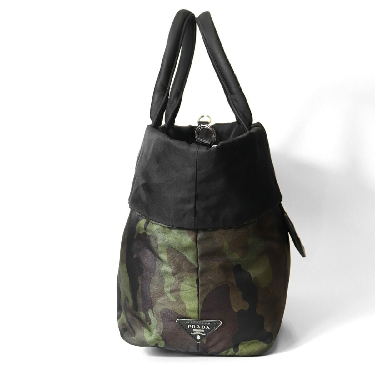 Prada Camouflage Green Khaki Nylon Handbag Shoulder Bag Tote Bag (Pre-Owned)
