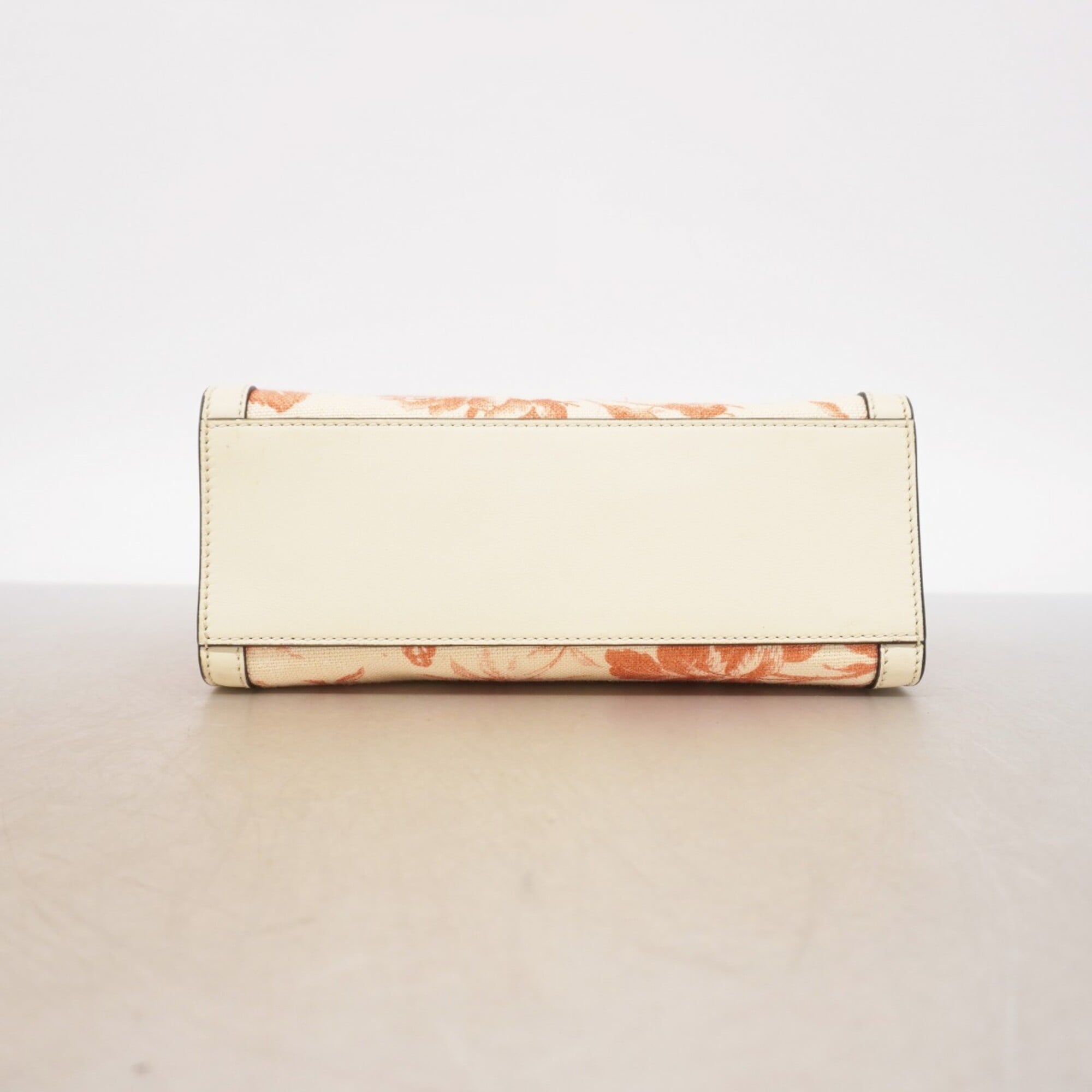 Gucci Ivory Red Color Canvas Handbag (Pre-Owned)