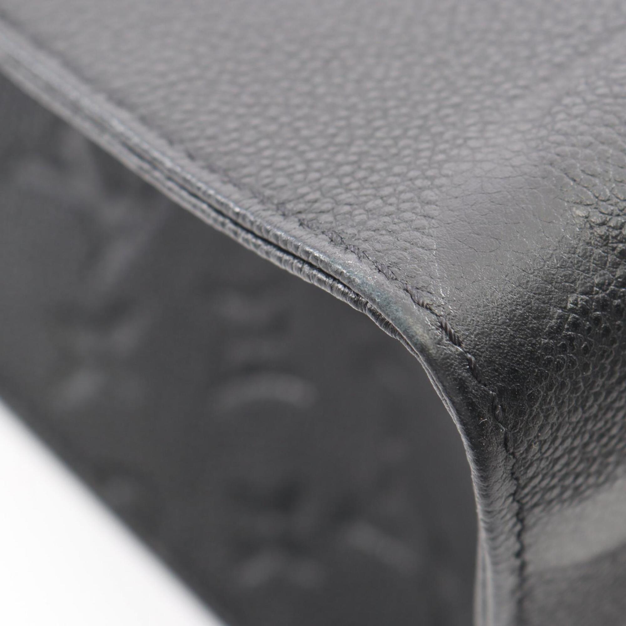 Louis Vuitton Black Leather Handbag Tote Bag (Pre-Owned)