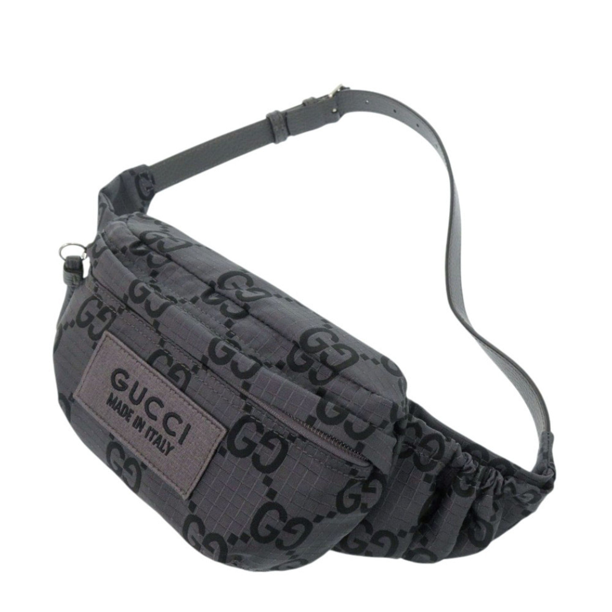 Gucci Gray Nylon Canvas Fanny Pack Sling Bag (Pre-Owned)