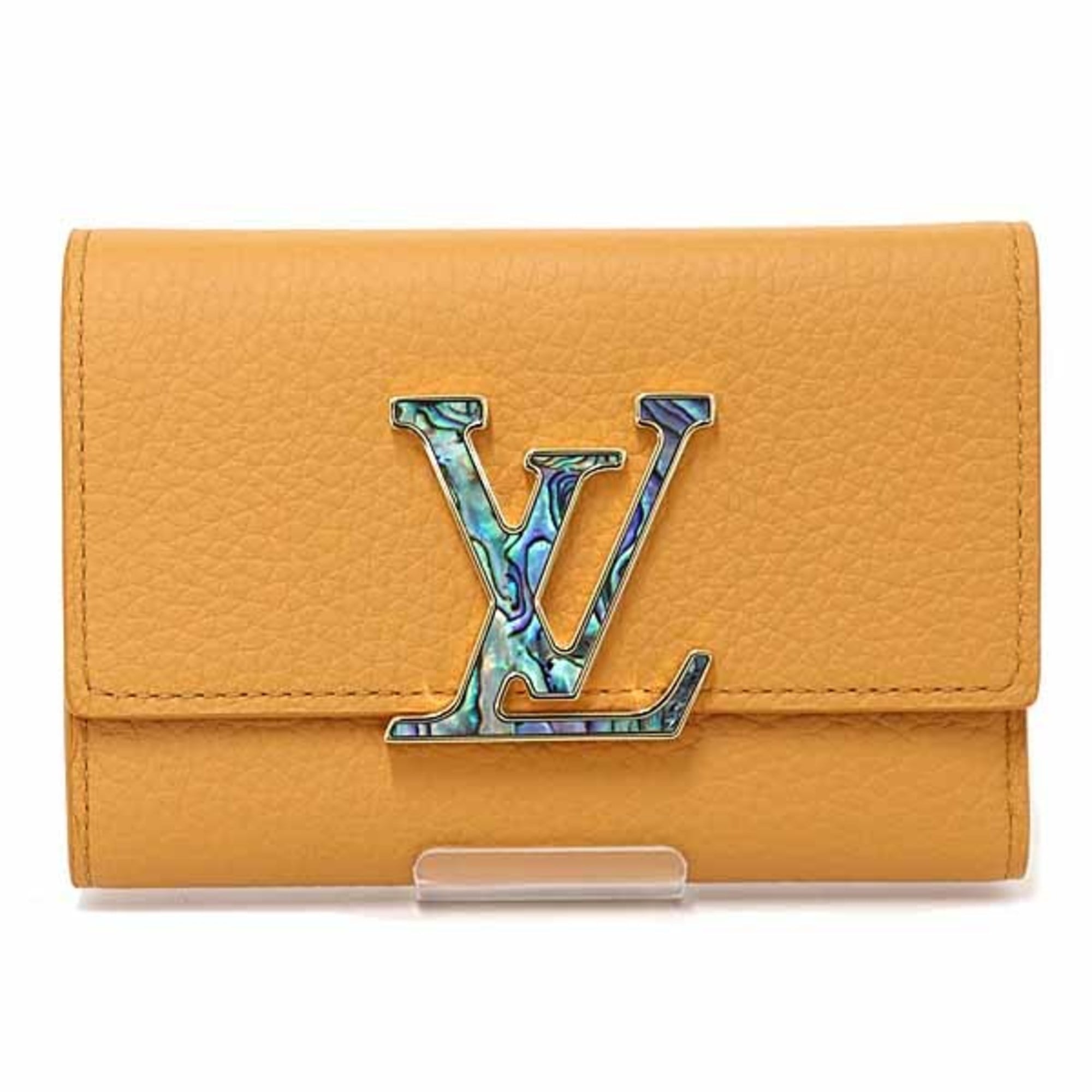 Louis Vuitton Orange Saffron Yellow Leather Wallet (Tri-Fold) (Pre-Owned)