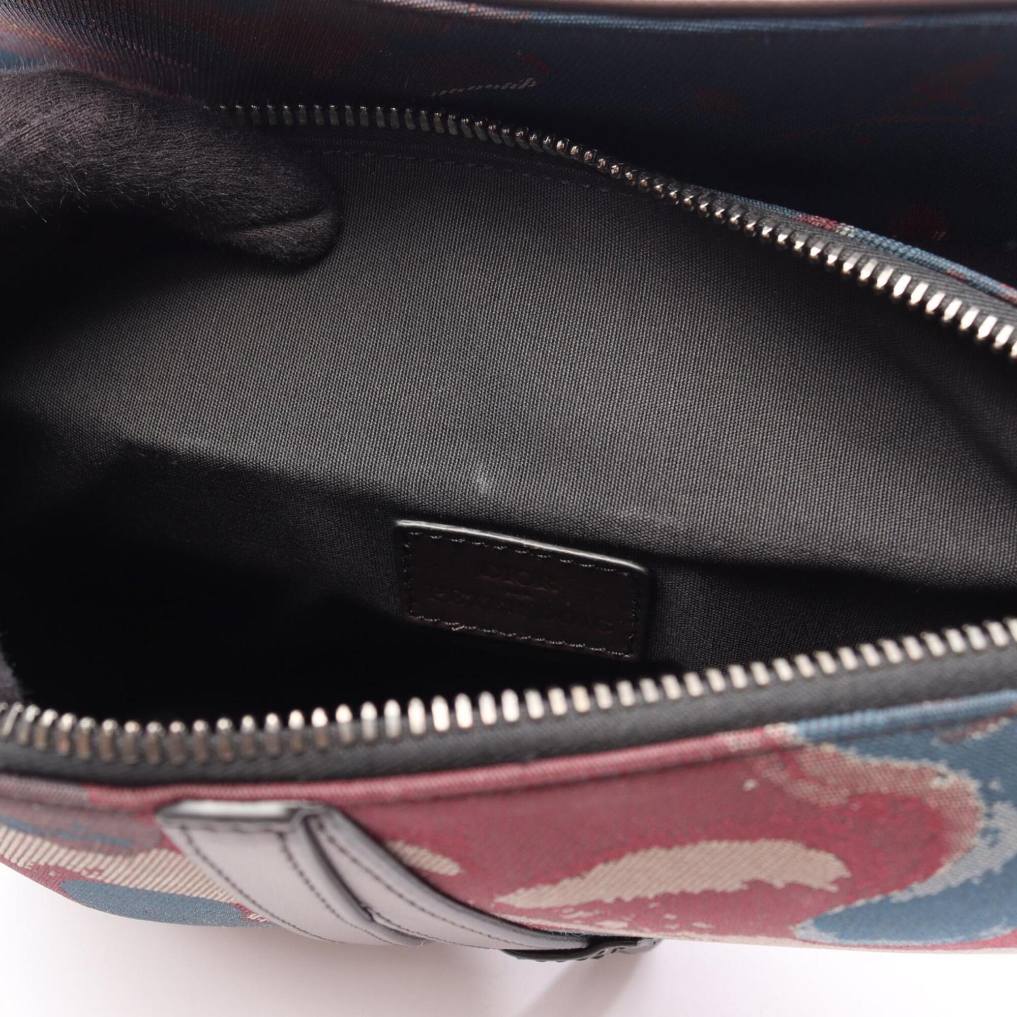Christian Dior Brown Multi-Color Canvas Fanny Pack Handbag Saddle Bag (Pre-Owned)