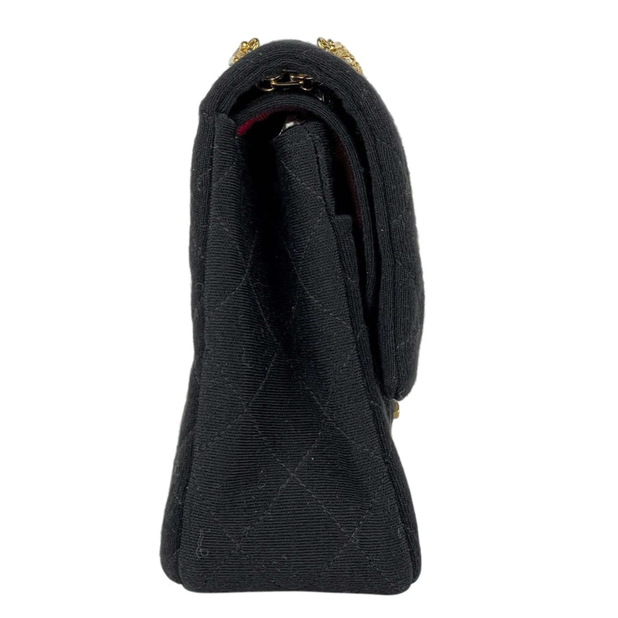 Chanel Matelasse Black Jersey Shoulder Bag (Pre-Owned)