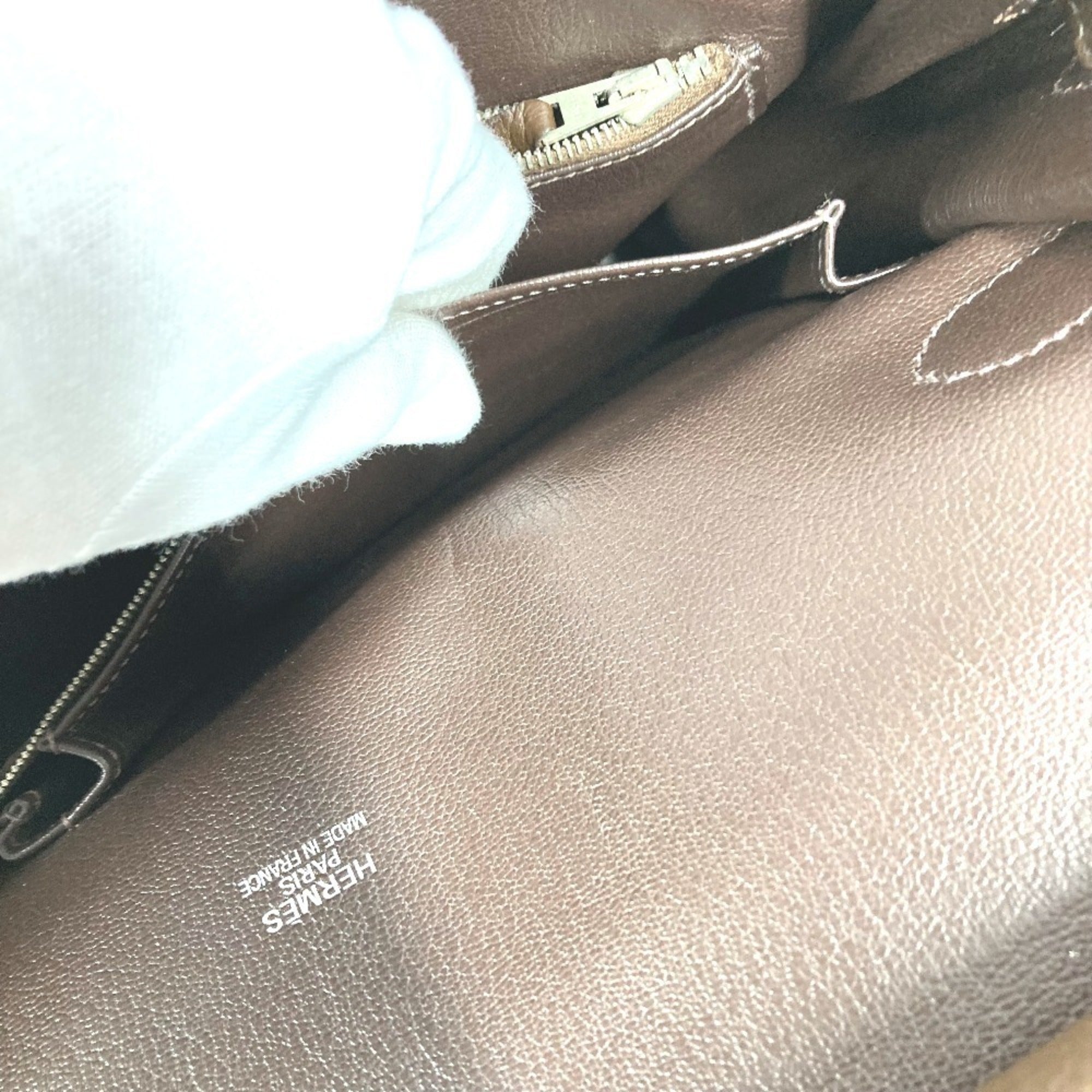 Hermes Jypsiere Dark Brown Taurillon Clemence Leather Shoulder Bag (Pre-Owned)