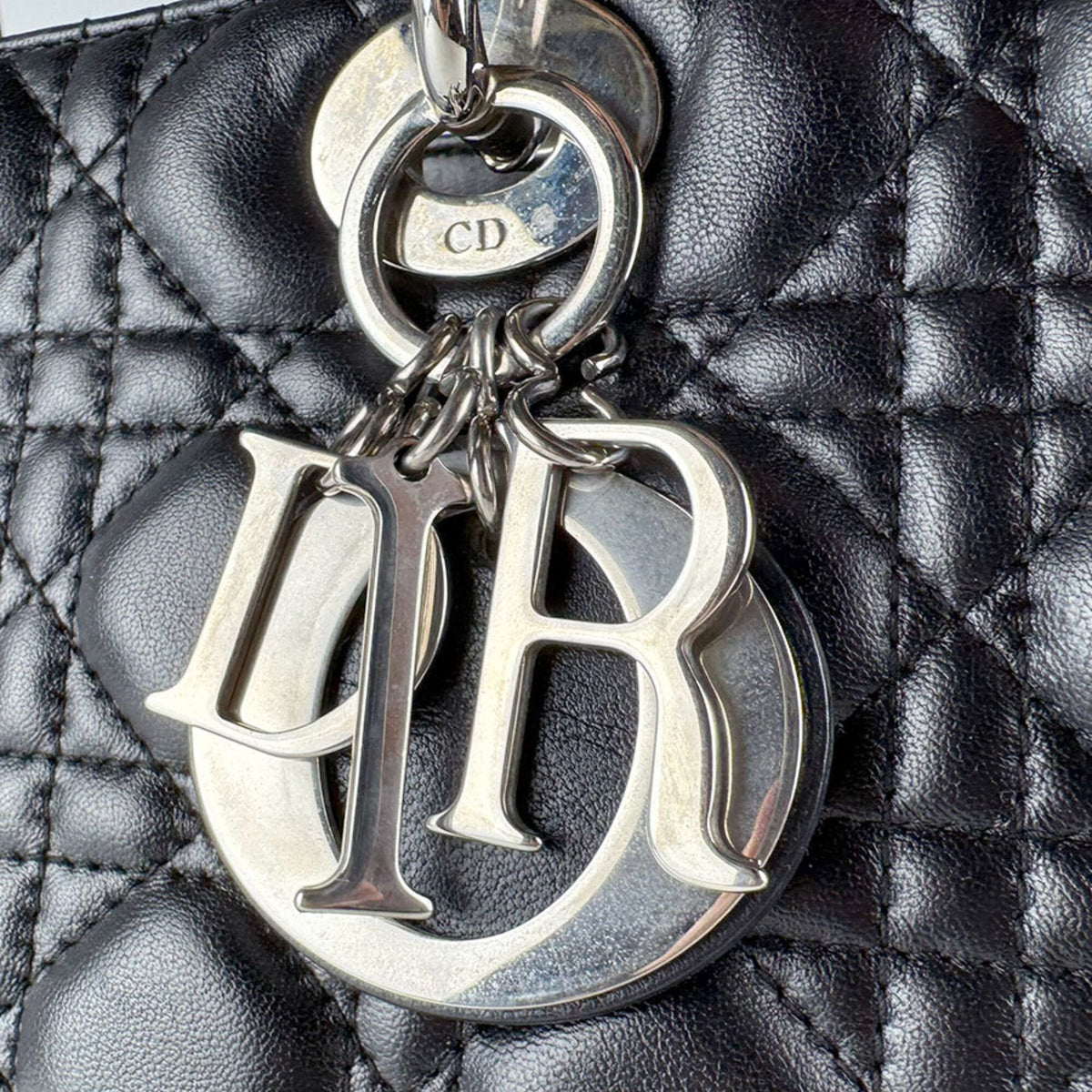 Christian Dior Black Leather Handbag Shoulder Bag (Pre-Owned)
