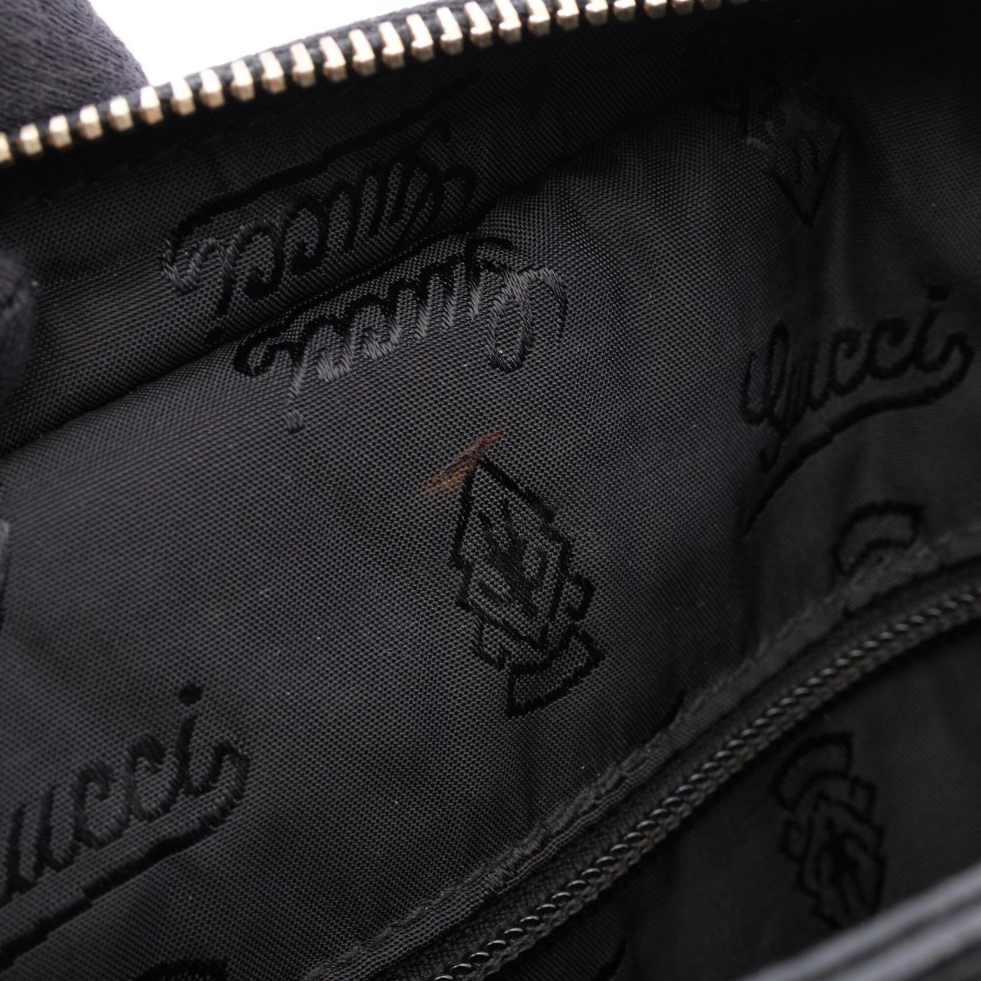 Gucci Black Leather Handbag Shoulder Bag (Pre-Owned)