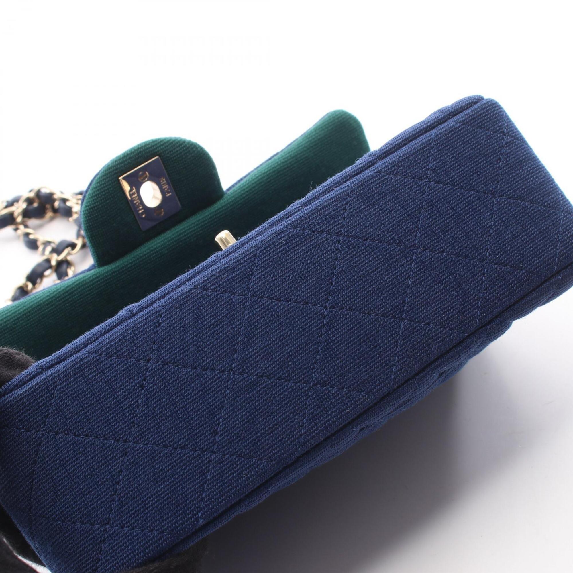 Chanel Blue Cotton Shoulder Bag (Pre-Owned)