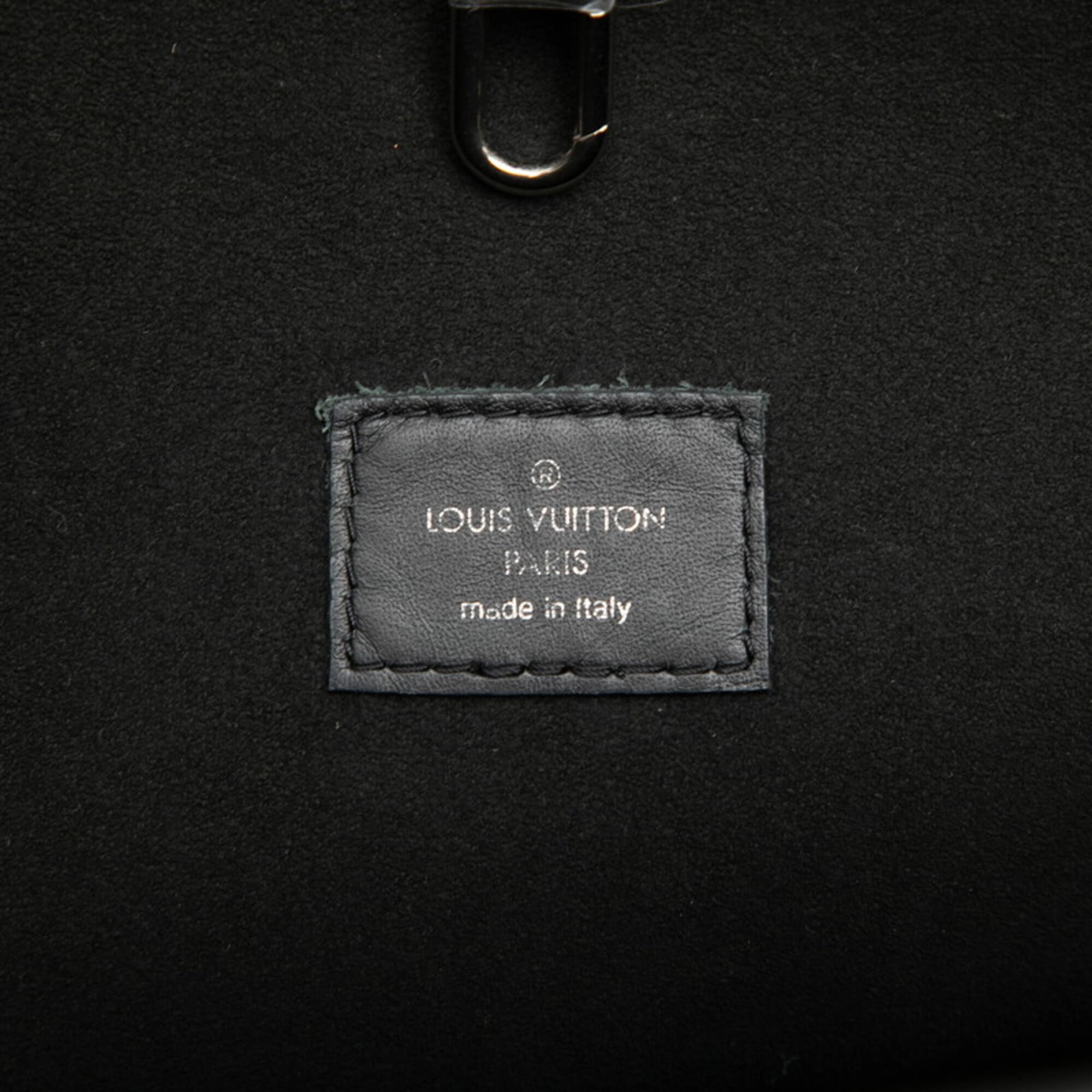 Louis Vuitton Noir Leather Handbag Pouch Tote Bag (Pre-Owned)