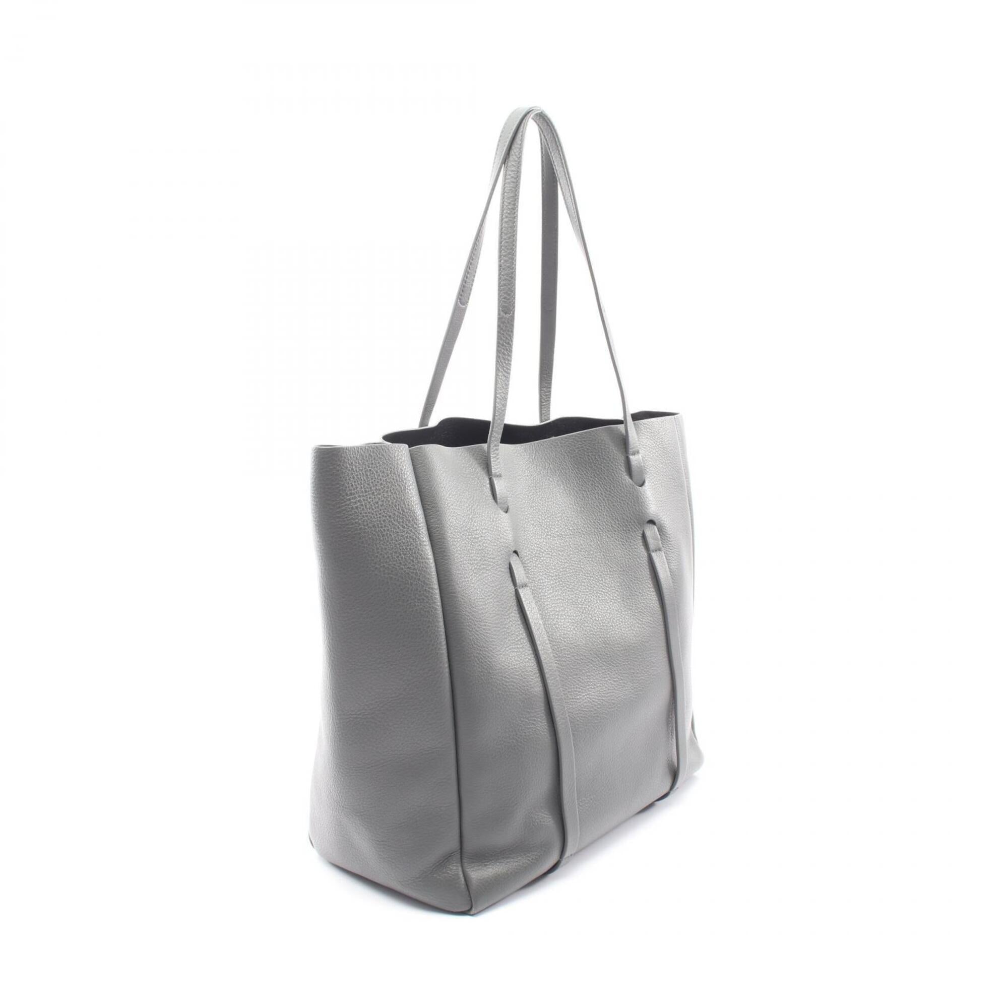 Balenciaga Gray Leather Handbag Tote Bag (Pre-Owned)