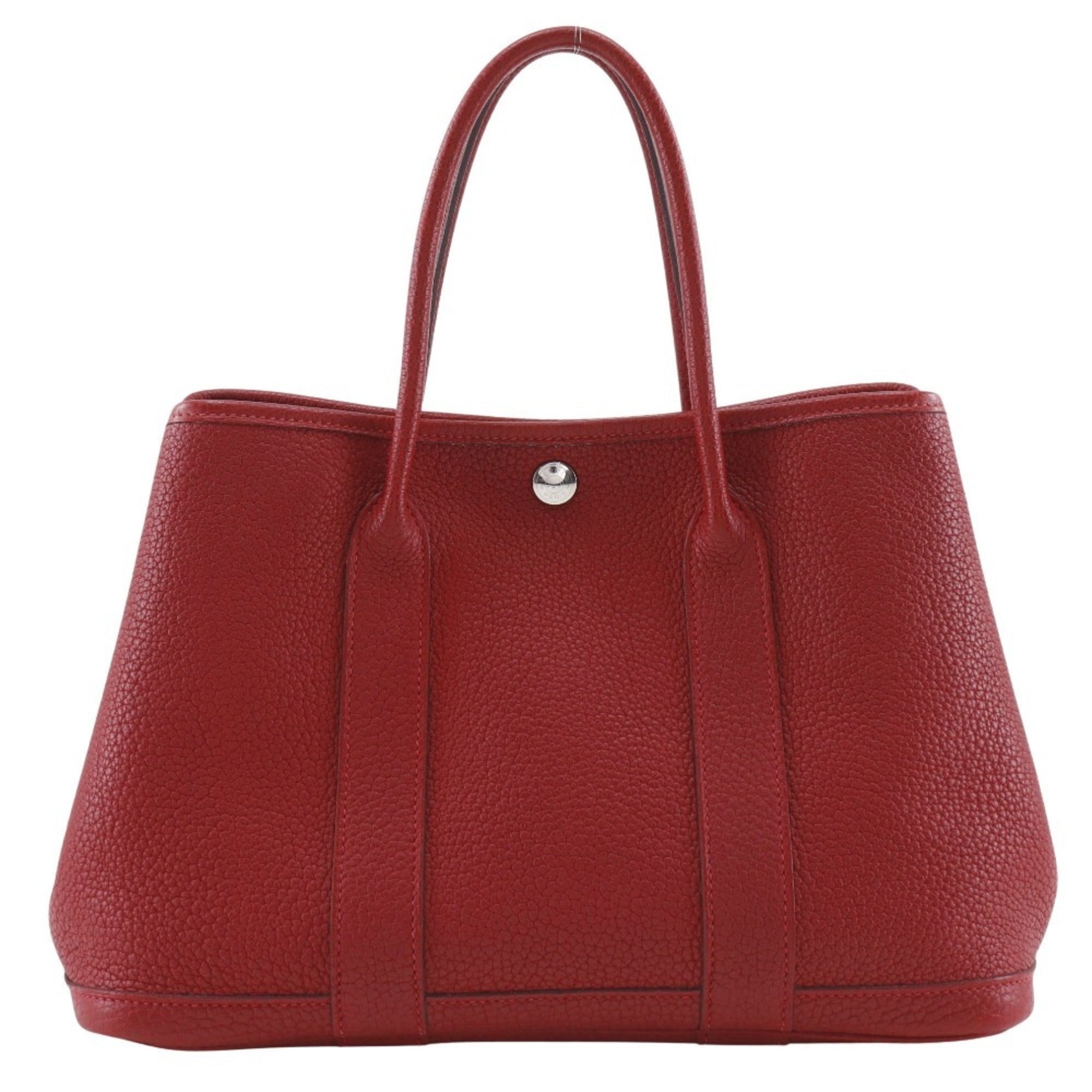 Hermes Garden Red Color Negonda Leather Handbag (Pre-Owned)