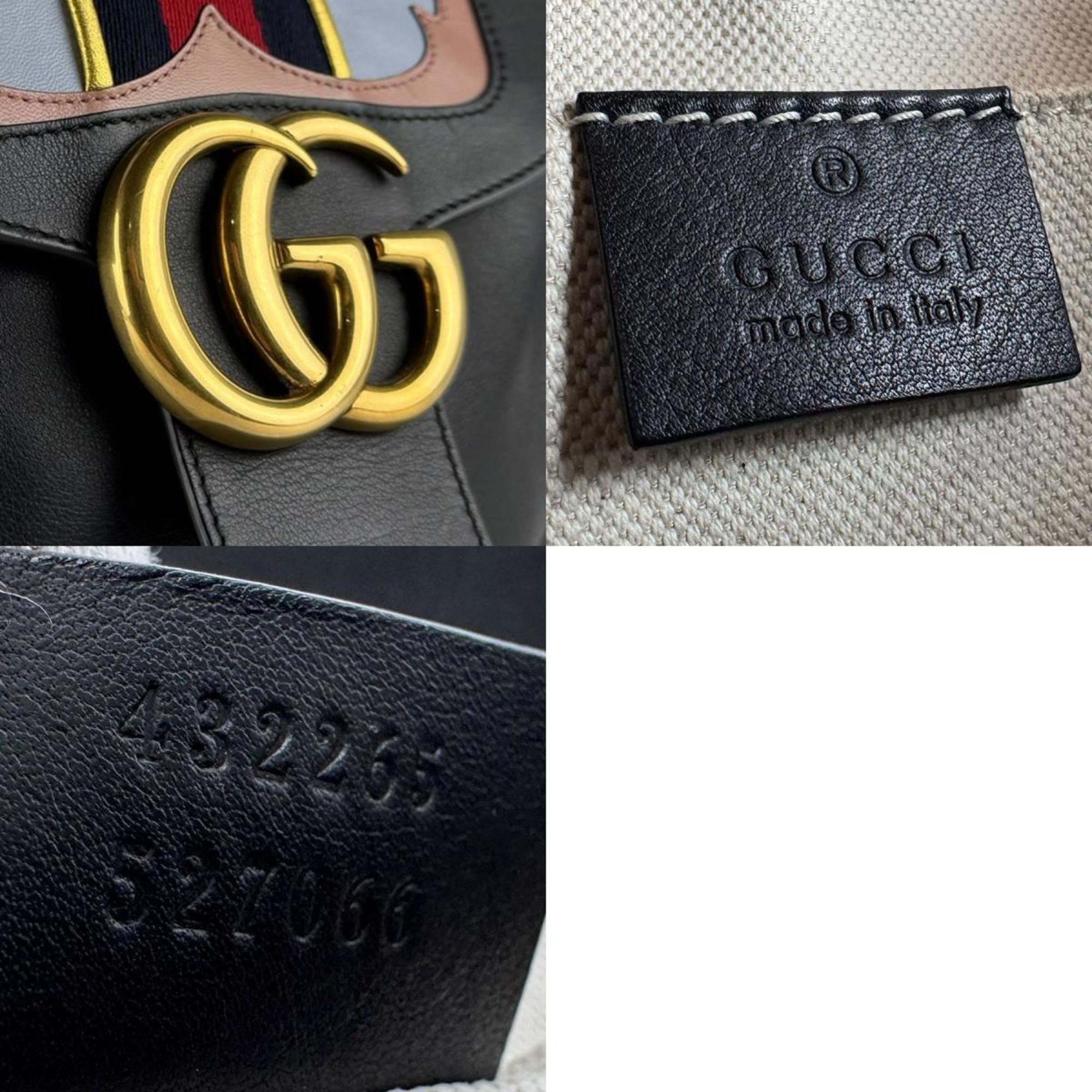 Gucci Black Multi-Color Leather Backpack (Pre-Owned)