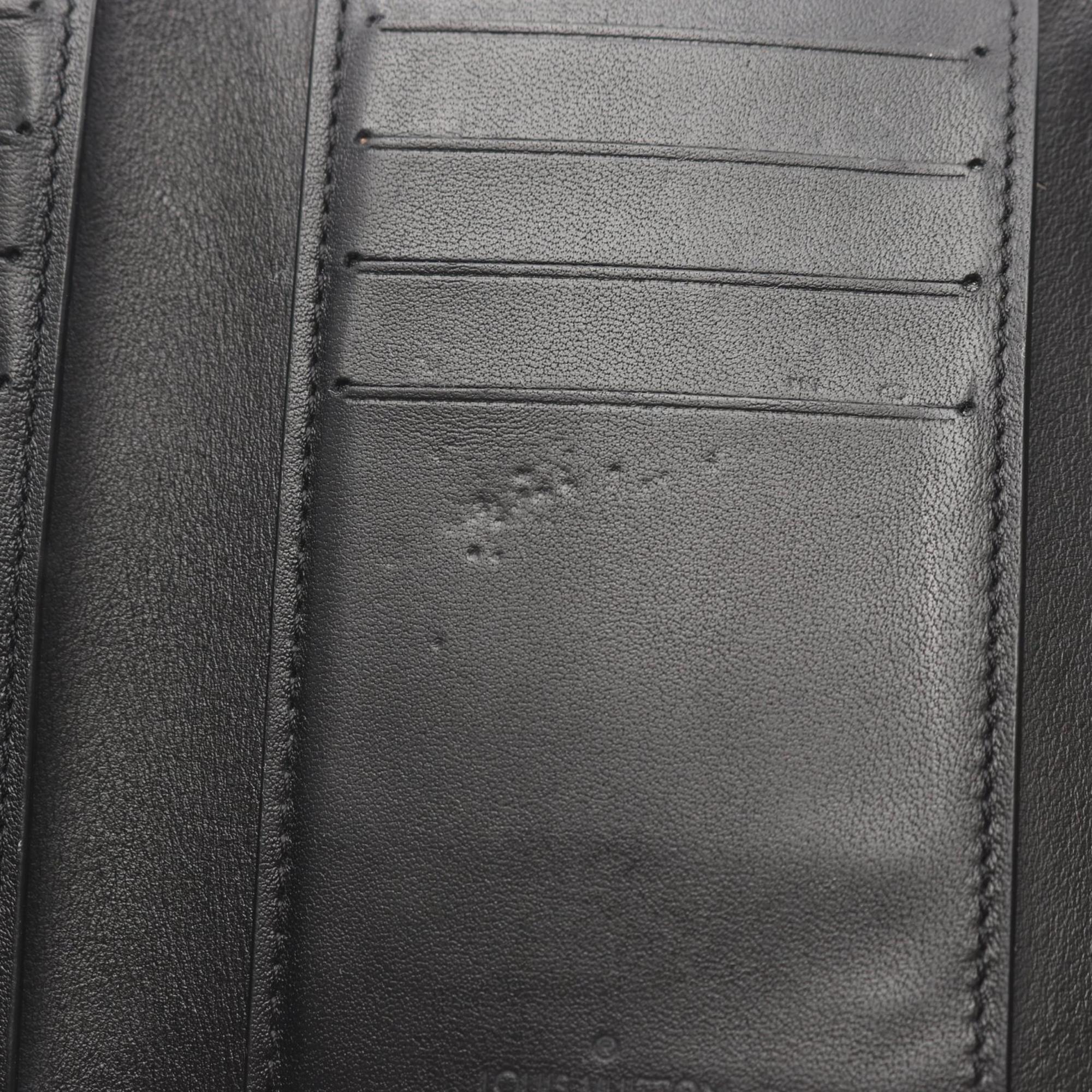 Louis Vuitton Black Leather Wallet (Tri-Fold) (Pre-Owned)