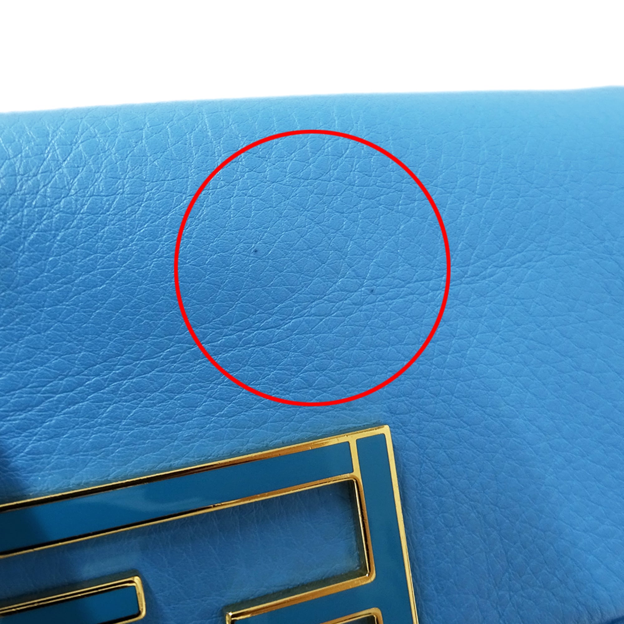 Fendi Light Blue Leather Handbag Shoulder Bag (Pre-Owned)