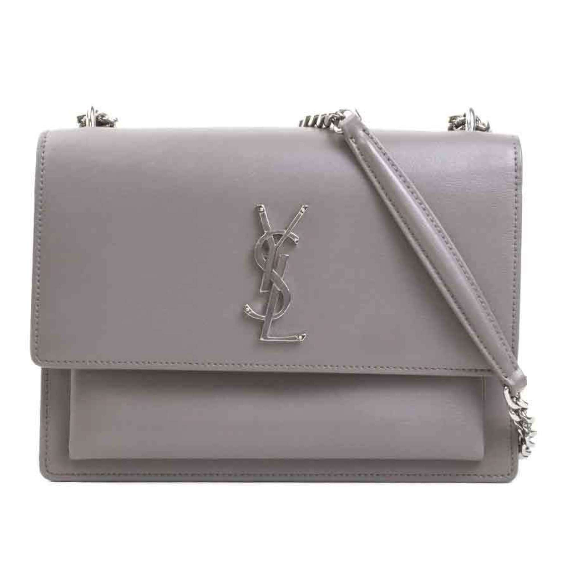 Saint Laurent Gray Silver Leather Metal Shoulder Bag (Pre-Owned)