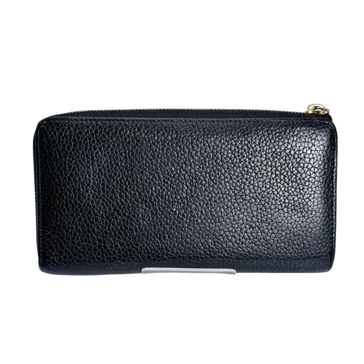 Louis Vuitton Black Noir Leather Long Wallet (Bi-Fold) (Pre-Owned)