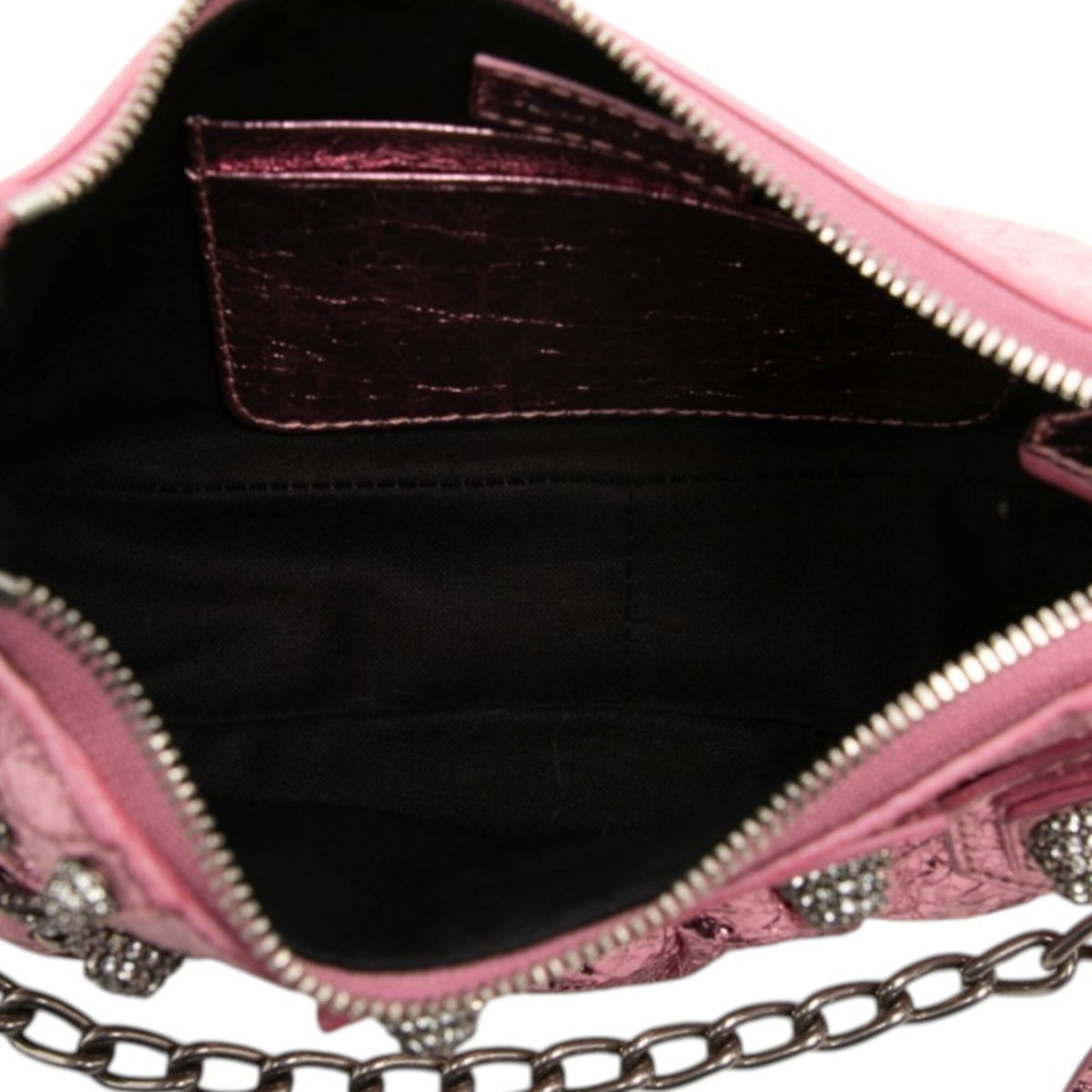 Balenciaga Metallic Pink Leather Rhinestone Handbag Shoulder Bag (Pre-Owned)