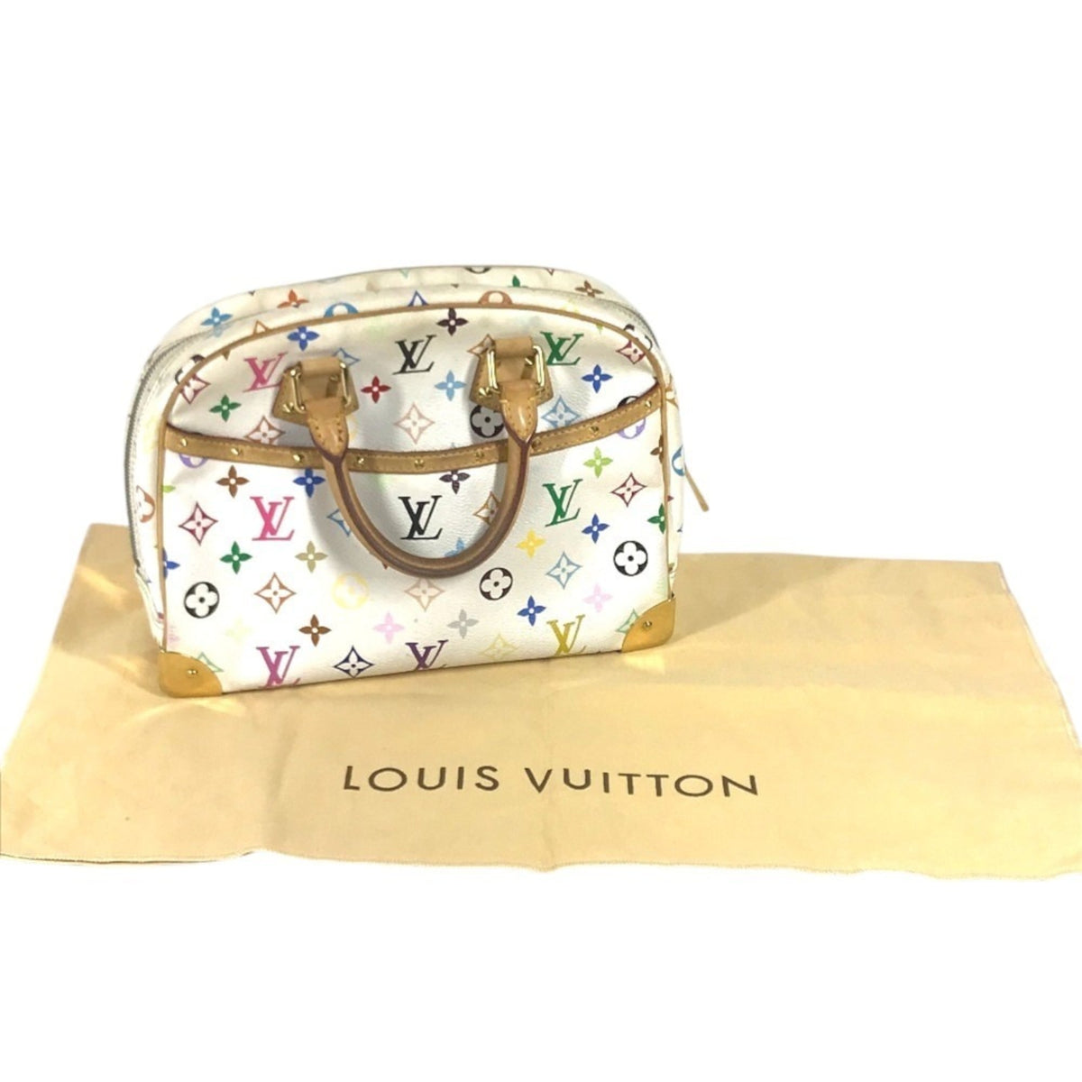 Louis Vuitton White Monogram Multicolore Boston Bag Handbag (Pre-Owned)