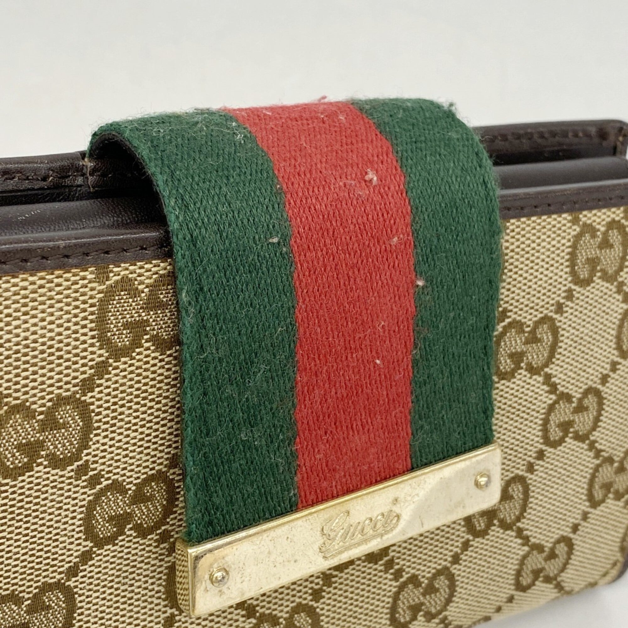 Gucci Brown Canvas Long Wallet (Bi-Fold) (Pre-Owned)